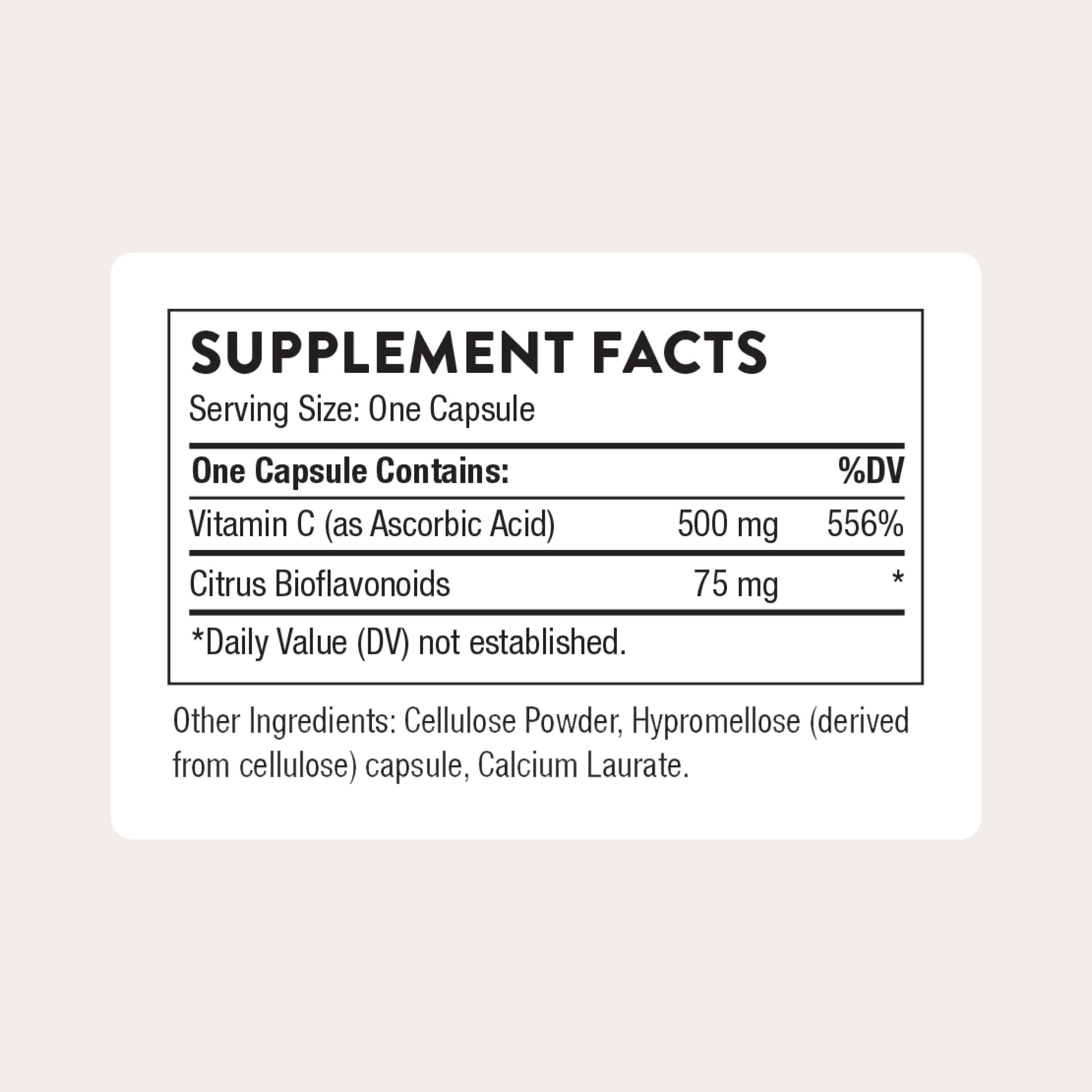 THORNE - Vitamin C 500 mg - Blend of Vitamin C and Citrus Bioflavonoids from Oranges - Supports Immune System, Cellular Energy Production & Collagen Production* - Third-Party Certified - 90 Servings THORNE Au supplements