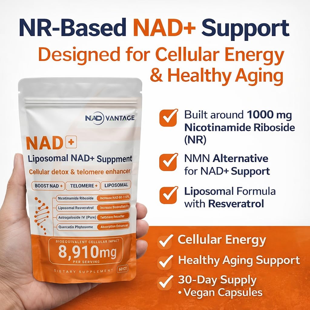 Eternaroot NAD+ 5D Matrix - High Potency NAD Precursor - 1000mg Nicotinamide Riboside (NR) + Liposomal Resveratrol - Clean Vegan Formula - Cellular Energy & Immune Support Eternaroot Au supplements
