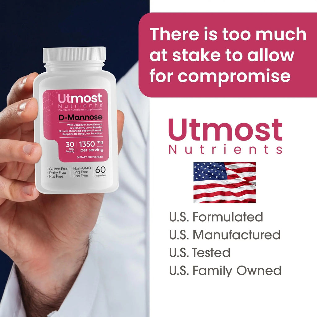 Utmost Nutrients Urinary Defense D-Mannose Supplement - Urinary Health for Women - Optimized Clinical Strength Formula Cleanses, Flushes and Rebuilds The Urinary System Utmost Nutrients Au supplements