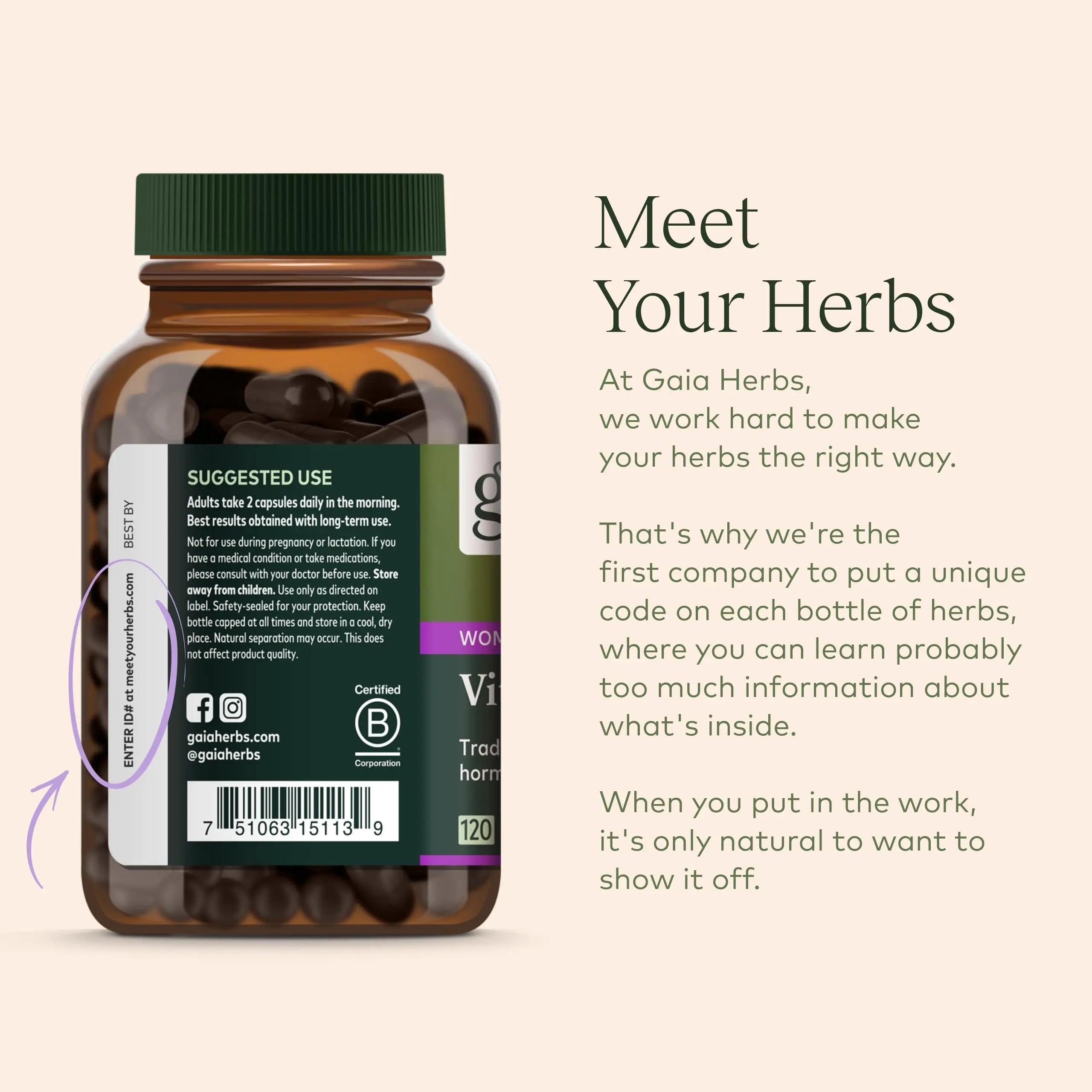 Gaia Herbs Vitex Berry (Chaste Tree) - Supports Hormone Balance & Fertility Gaia Herbs Au supplements