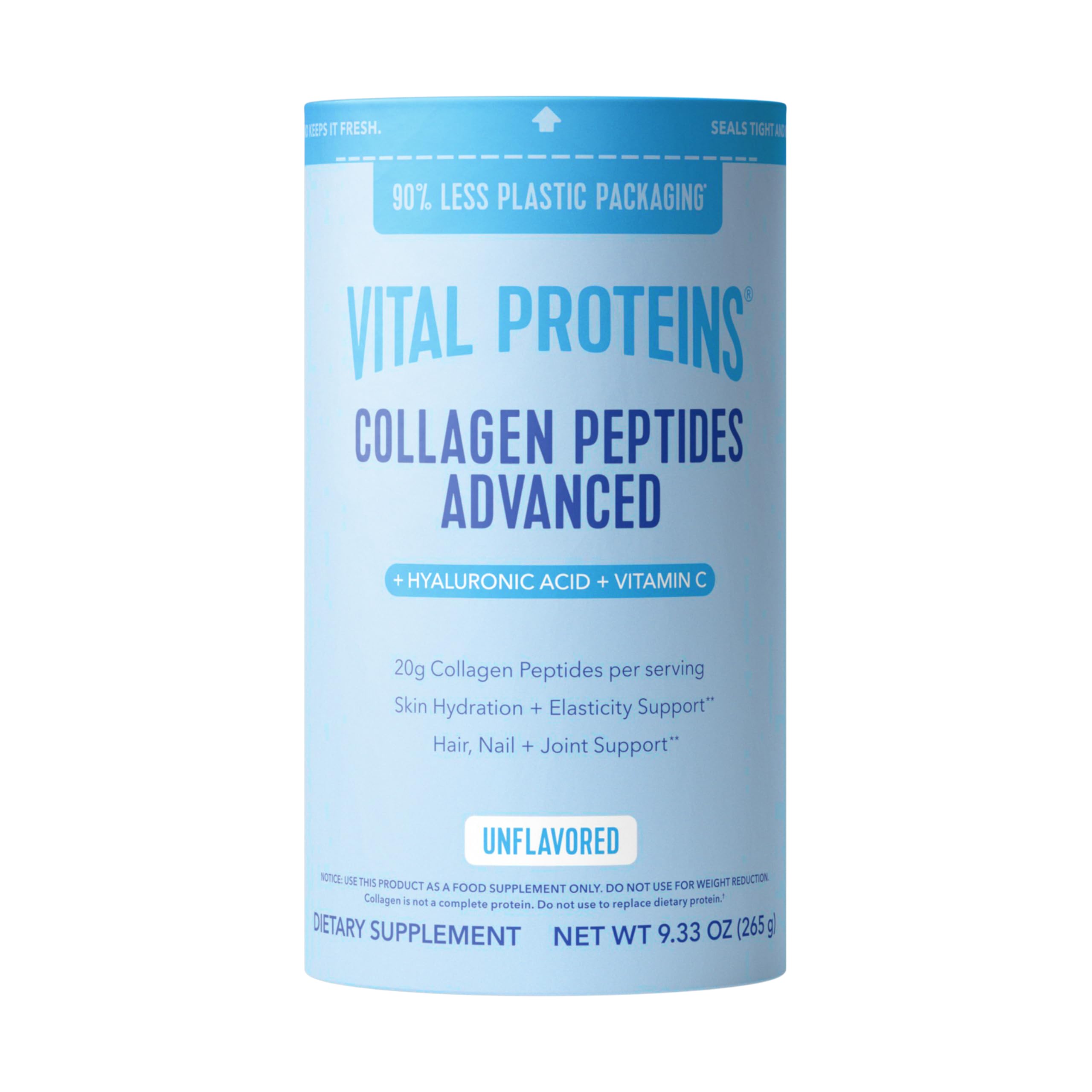 Vital Proteins Collagen Peptides Powder Advanced with Hyaluronic Acid & Vitamin C, Collagen Supplements, Unflavored, 12 Servings Vital Proteins Au supplements
