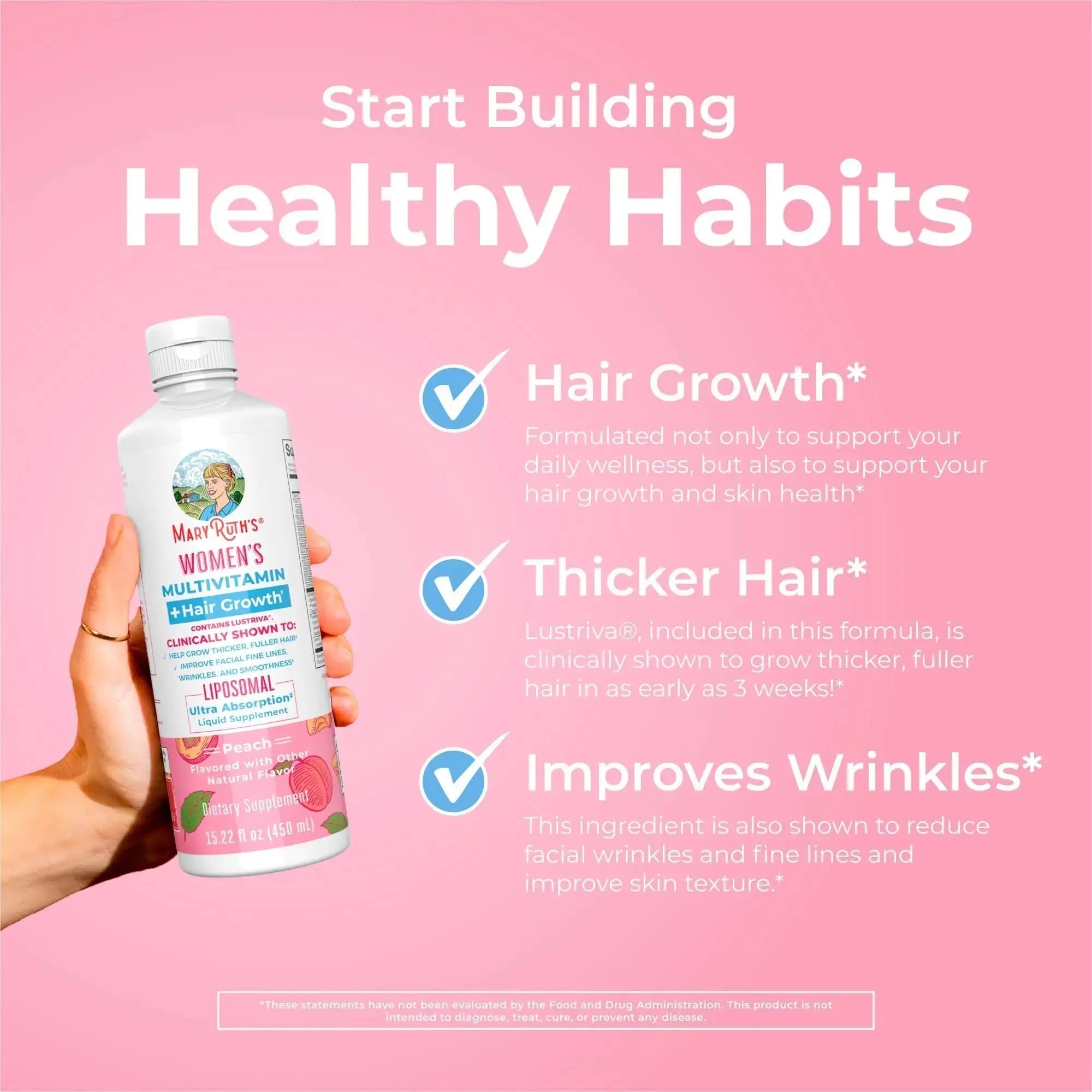 MaryRuth's Women's Multivitamin + Hair Growth Liposomal (Peach) & Iron Liquid (Berry) | Clean Label Project Verified® | MARYRUTH'S Au supplements