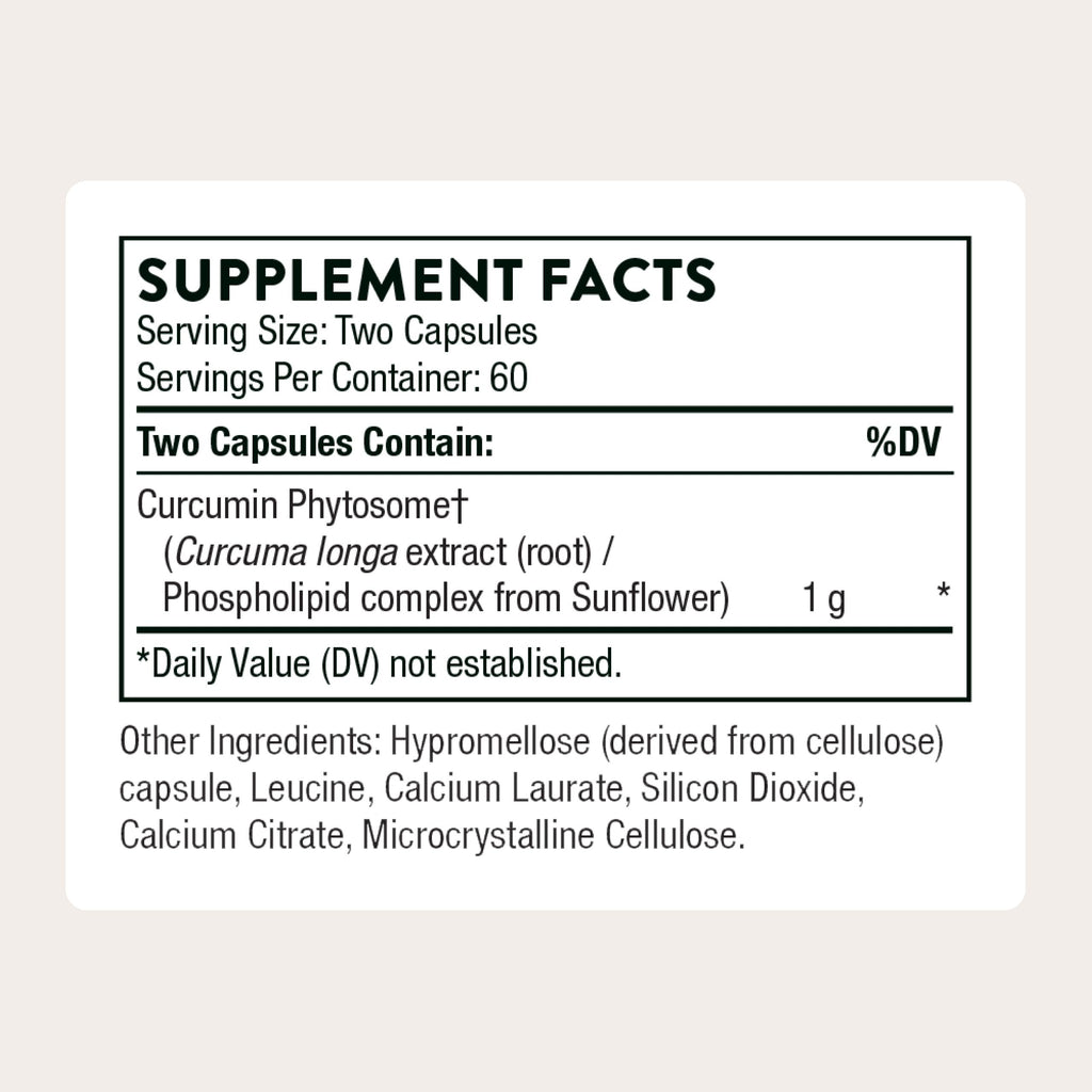 THORNE - Curcumin Phytosome 1000 mg (Meriva) - Clinically Studied, High Absorption - Supports Healthy Inflammatory Response in Joints, Muscles, GI Tract, Liver, Brain & Nerves* - 60 Servings THORNE Au supplements