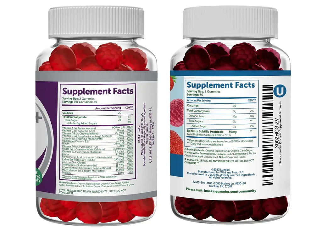 Lunakai USA Made Women 50+ Multivitamin & Probiotic Gummies Bundle – Immune & Digestive Support – 60 Non-GMO Gummies Each Lunakai Au supplements