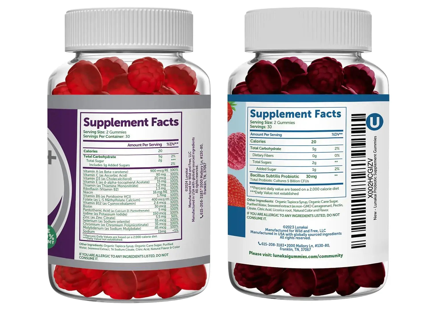 Lunakai USA Made Women 50+ Multivitamin & Probiotic Gummies Bundle – Immune & Digestive Support – 60 Non-GMO Gummies Each Lunakai Au supplements