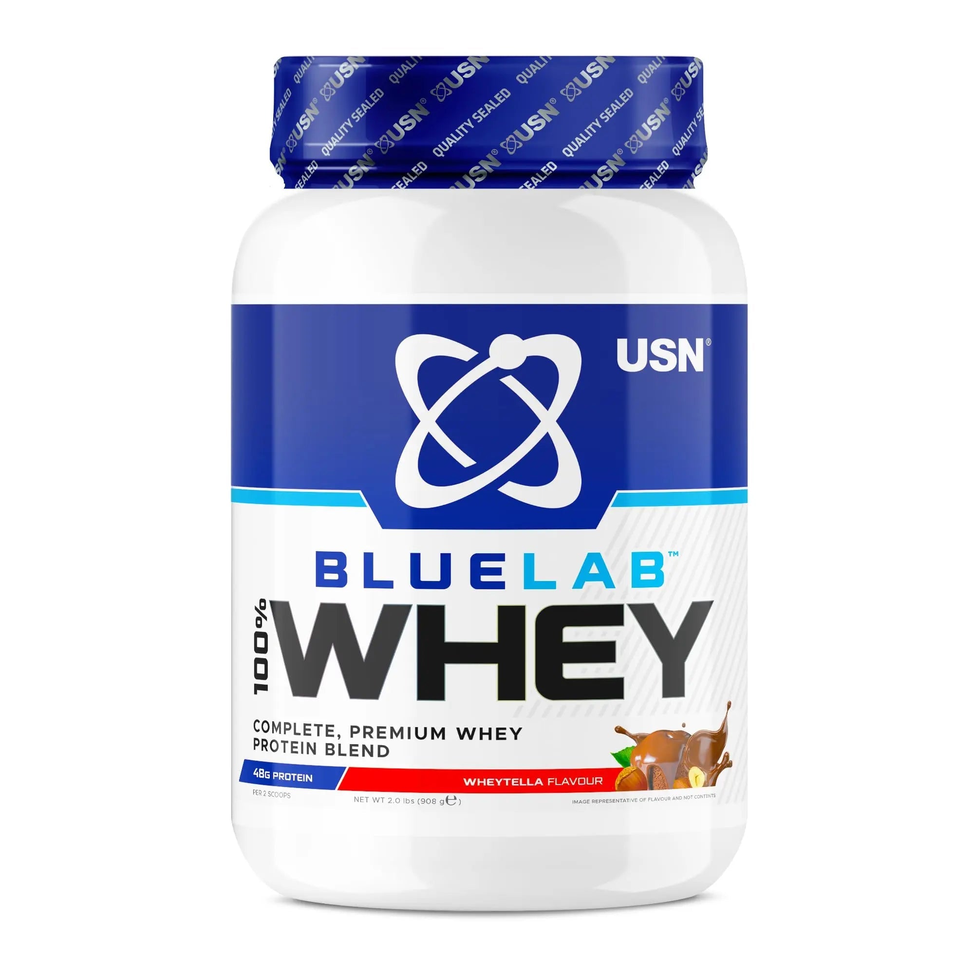 USN Blue Lab Whey Protein Powder: Wheytella - Whey Protein 908g - Post-Workout USN Au supplements