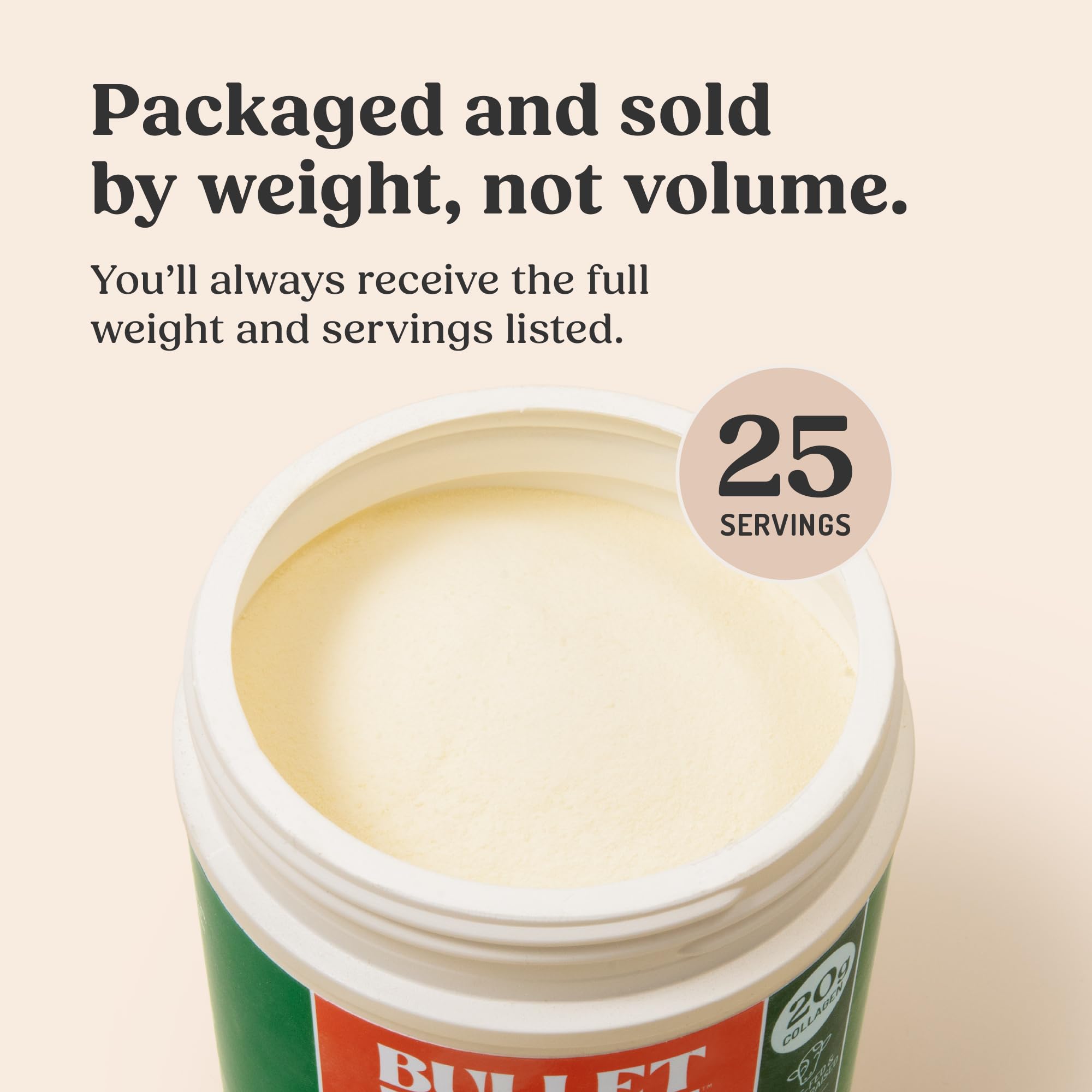 Bulletproof Unflavored Collagen Peptides Powder, 20g Grass-Fed Collagen Protein and Amino Acids for Skin