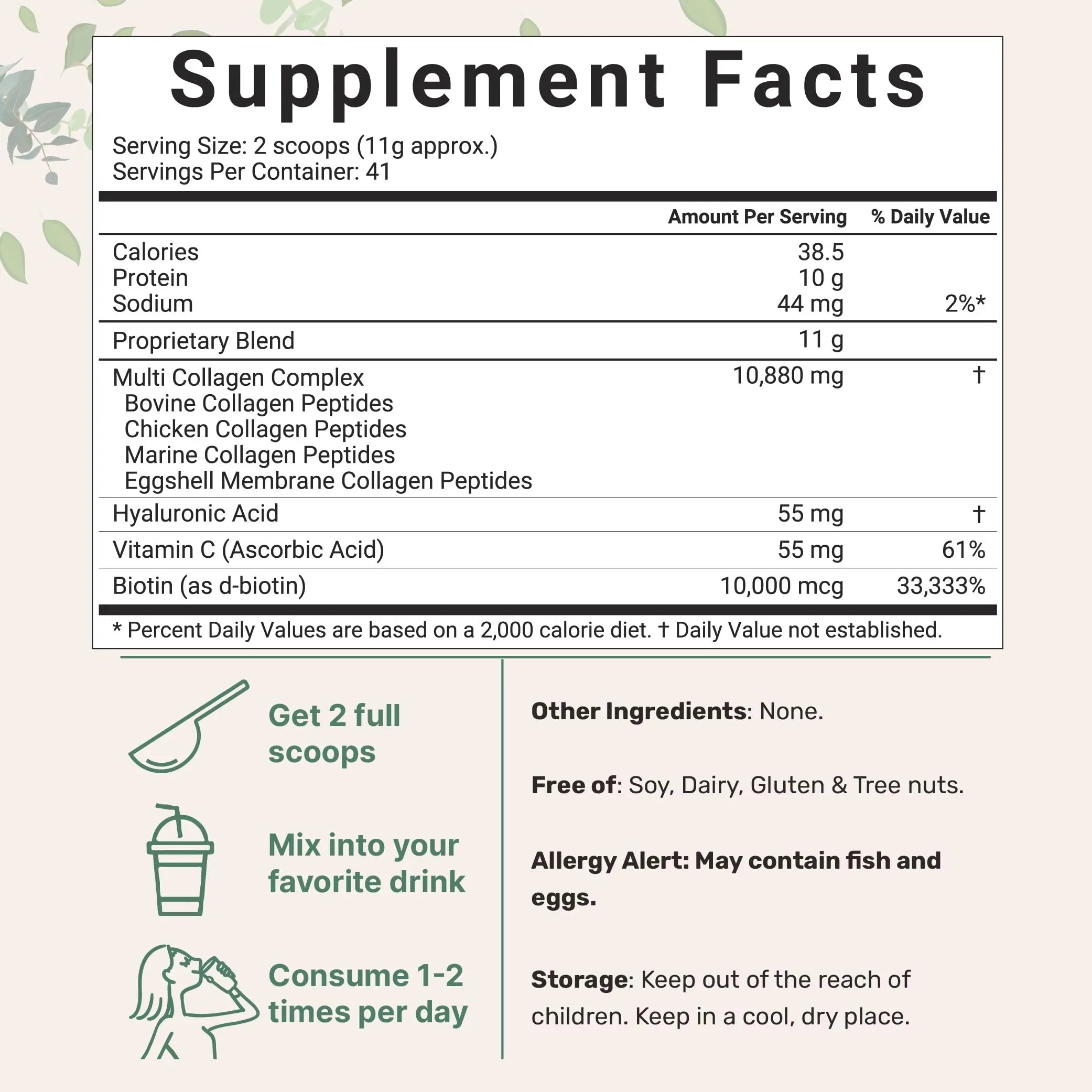 Multi Collagen Peptides Powder, 16 Oz - Hydrolyzed Protein Peptides Micro Ingredients Au supplements