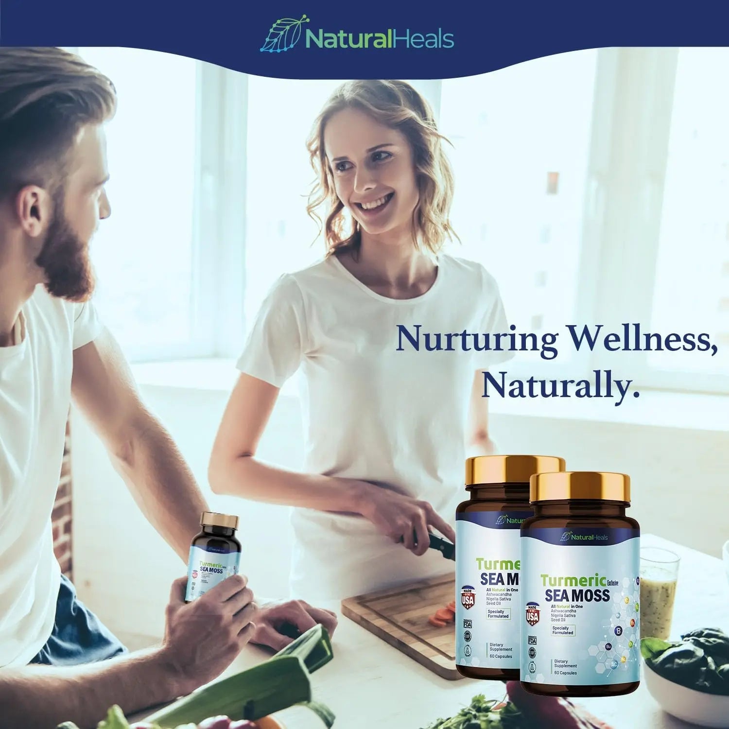 Natural Heals Sea Moss 3000mg: Black Seed Oil 2000mg Ashwagandha 1000mg Turmeric Natural Heals Au supplements