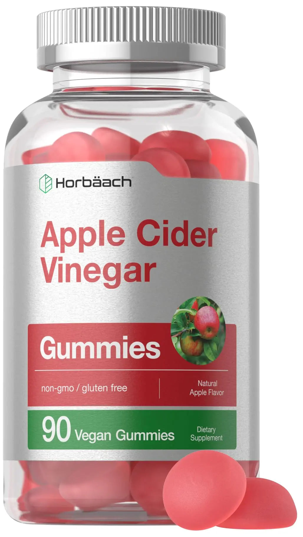Vegan Apple Cider Vinegar Gummies | 90 Count | ACV Supplement | Natural Apple Flavor Horbäach Au supplements