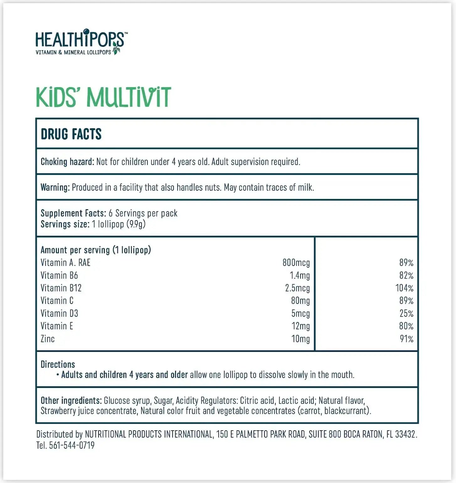 Healthipops Kids Multivitamin Lollipops (6-Pack) Healthipops Vitamin & Mineral Lollipops Au supplements