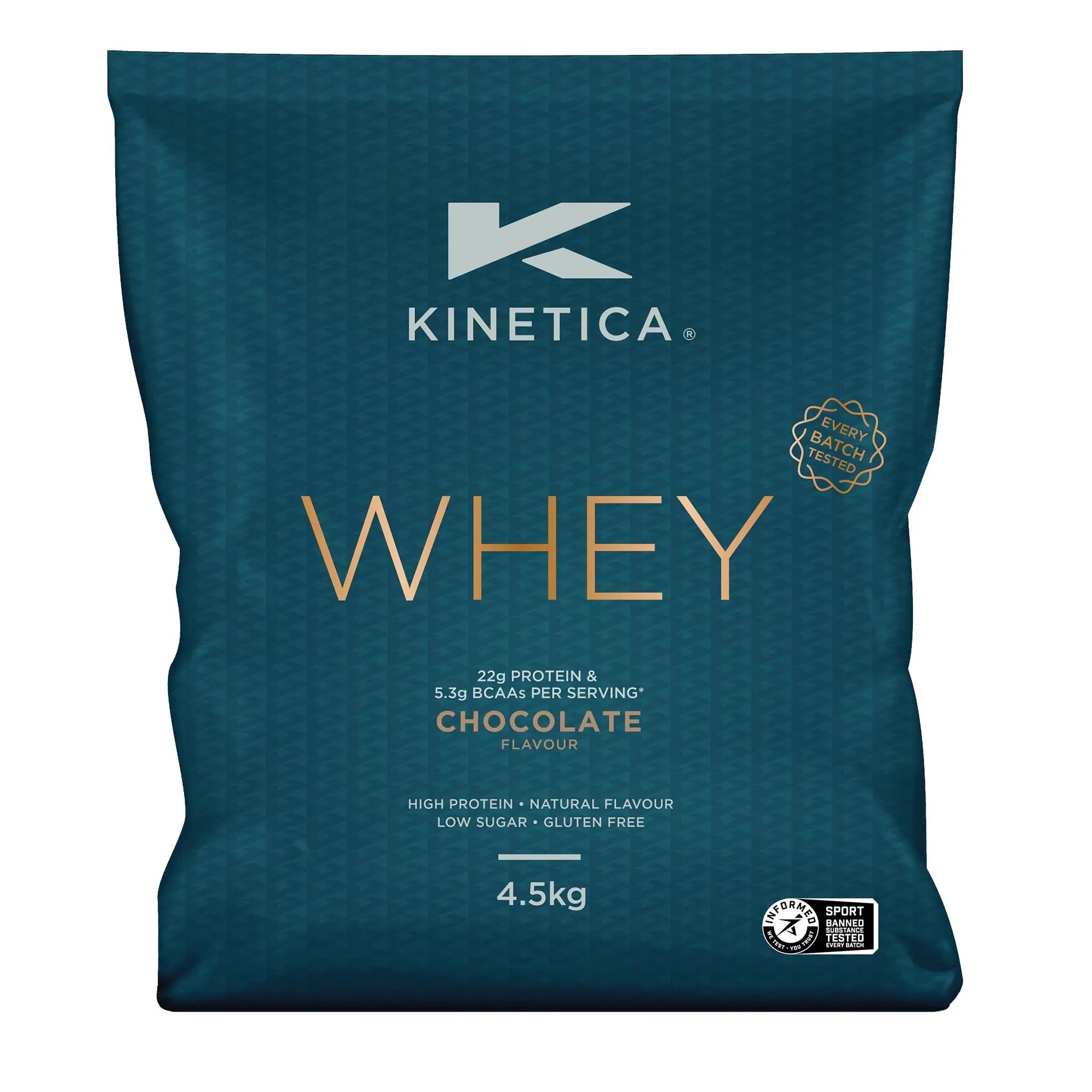 Kinetica Premium Whey Protein Powder | Grass Fed | Chocolate | 4.5kg | 150 Servings Kinetica Au supplements