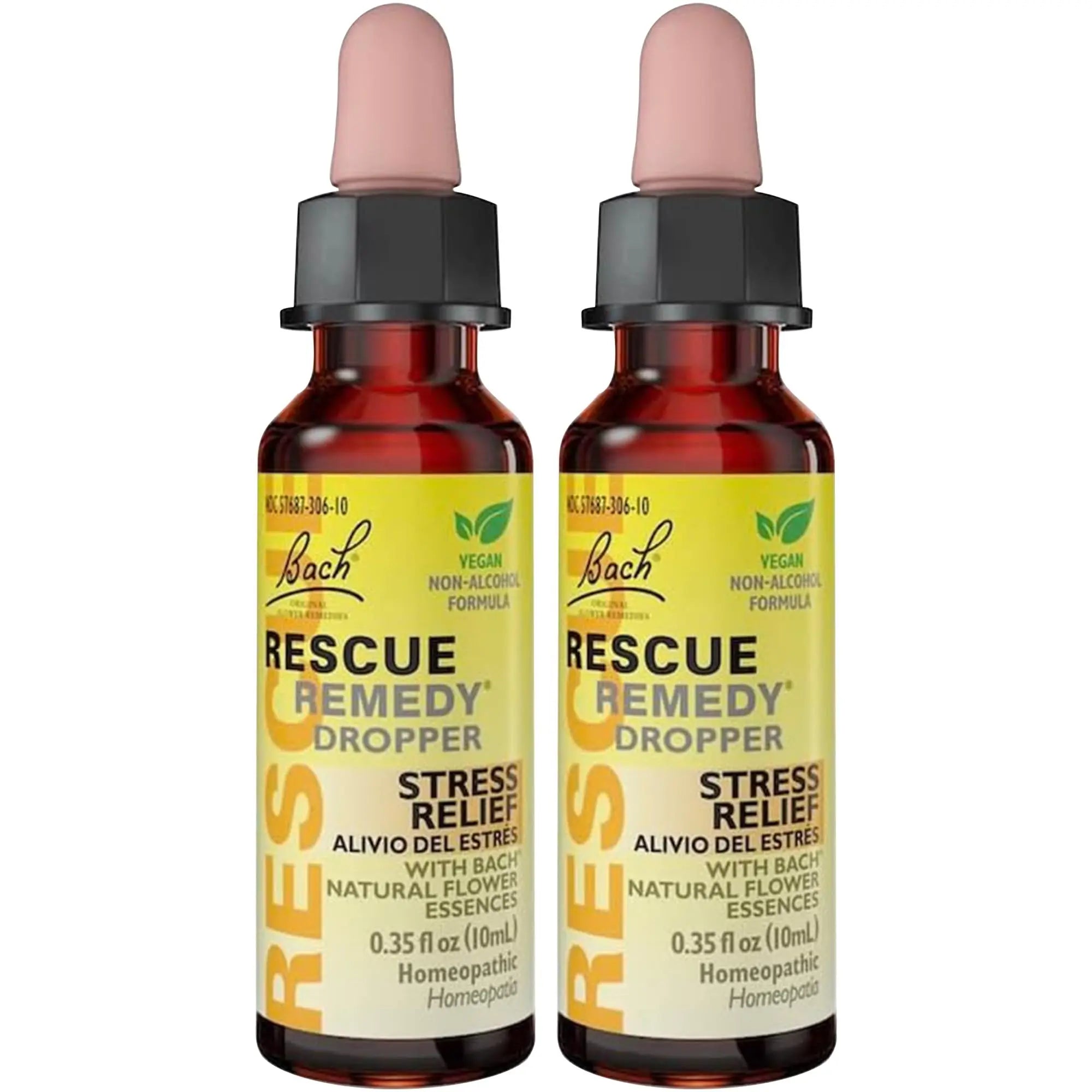Bach RESCUE Remedy Dropper 10mL Bundle, Non-Alcohol Formula, Natural Stress Relief RESCUE Au supplements
