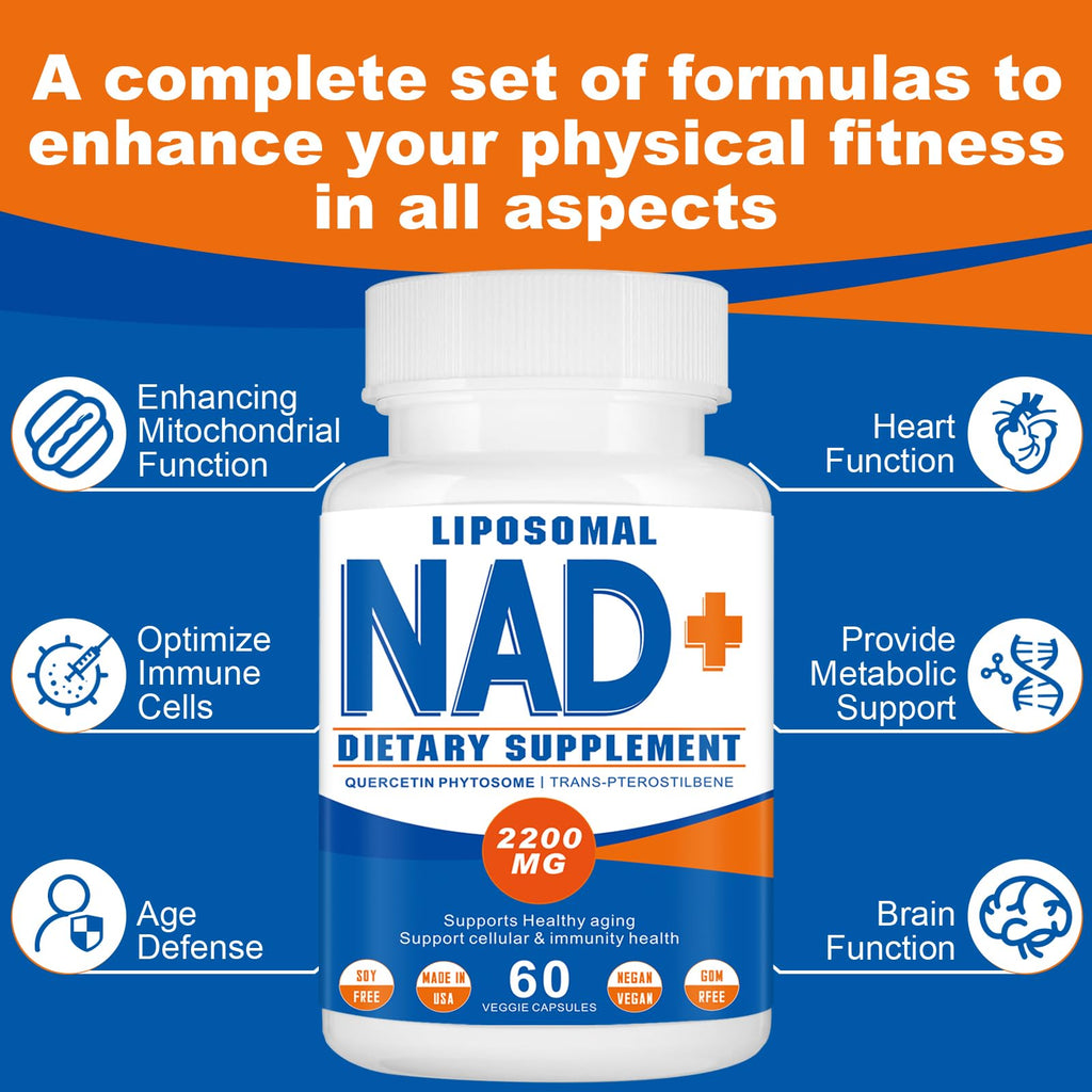 Spliferkou 2200mg Liposomal NAD+ Supplement - Enhances Cell Energy & Aging Defese, 60 Capsules Spliferkou Au supplements
