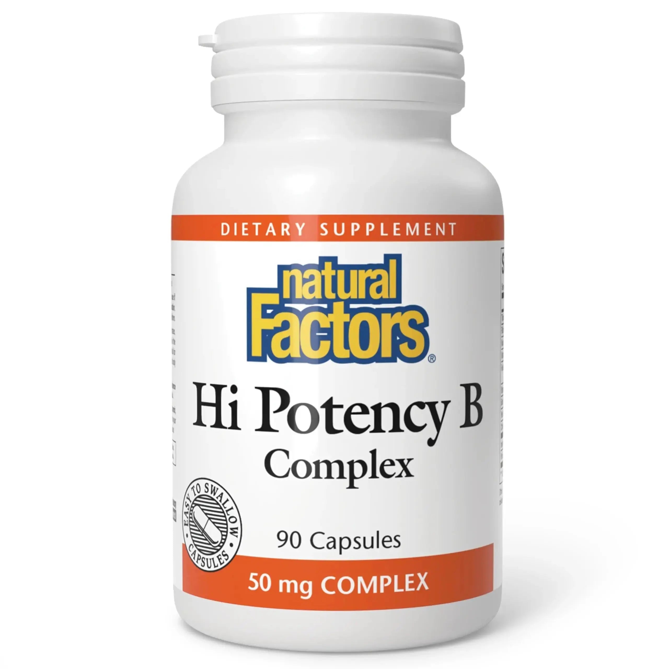 Natural Factors Hi Potency B Complex, 50 mg, 90 Capsules Natural Factors Au supplements