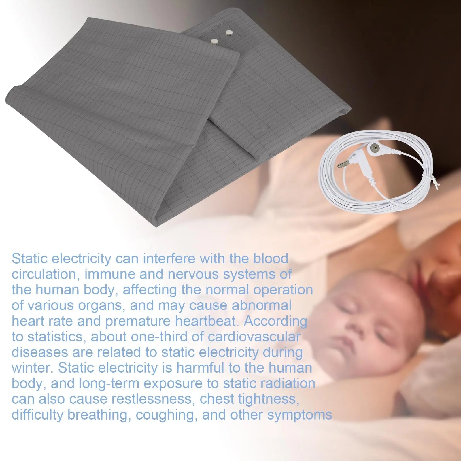 Grounding Mat for Bed, Grounding Sheets Blanket with Grounding Cord, Earthing Mat Grounding Pad Reaeng Au supplements
