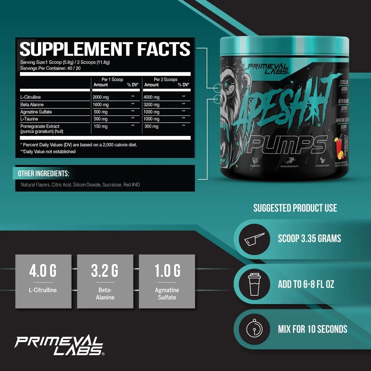 Primeval Labs Ape Pumps Natural Pre Workout Powder | Caffeine Free Preworkout Primeval Labs Au supplements