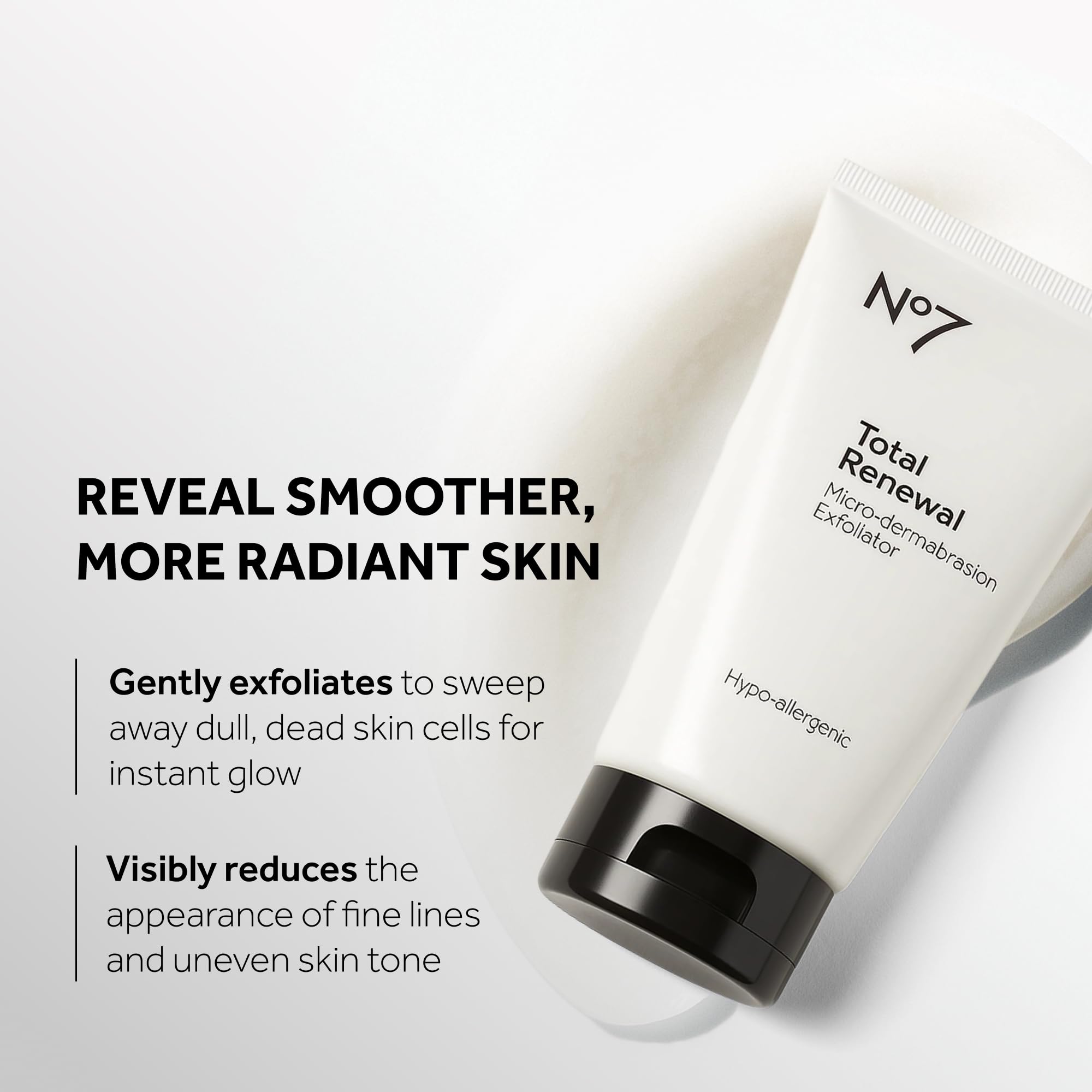 No7 Microdermabrasion Total Renewal Face Scrub - Exfoliating Face Wash & Dark Spot Corrector for Sensitive Skin