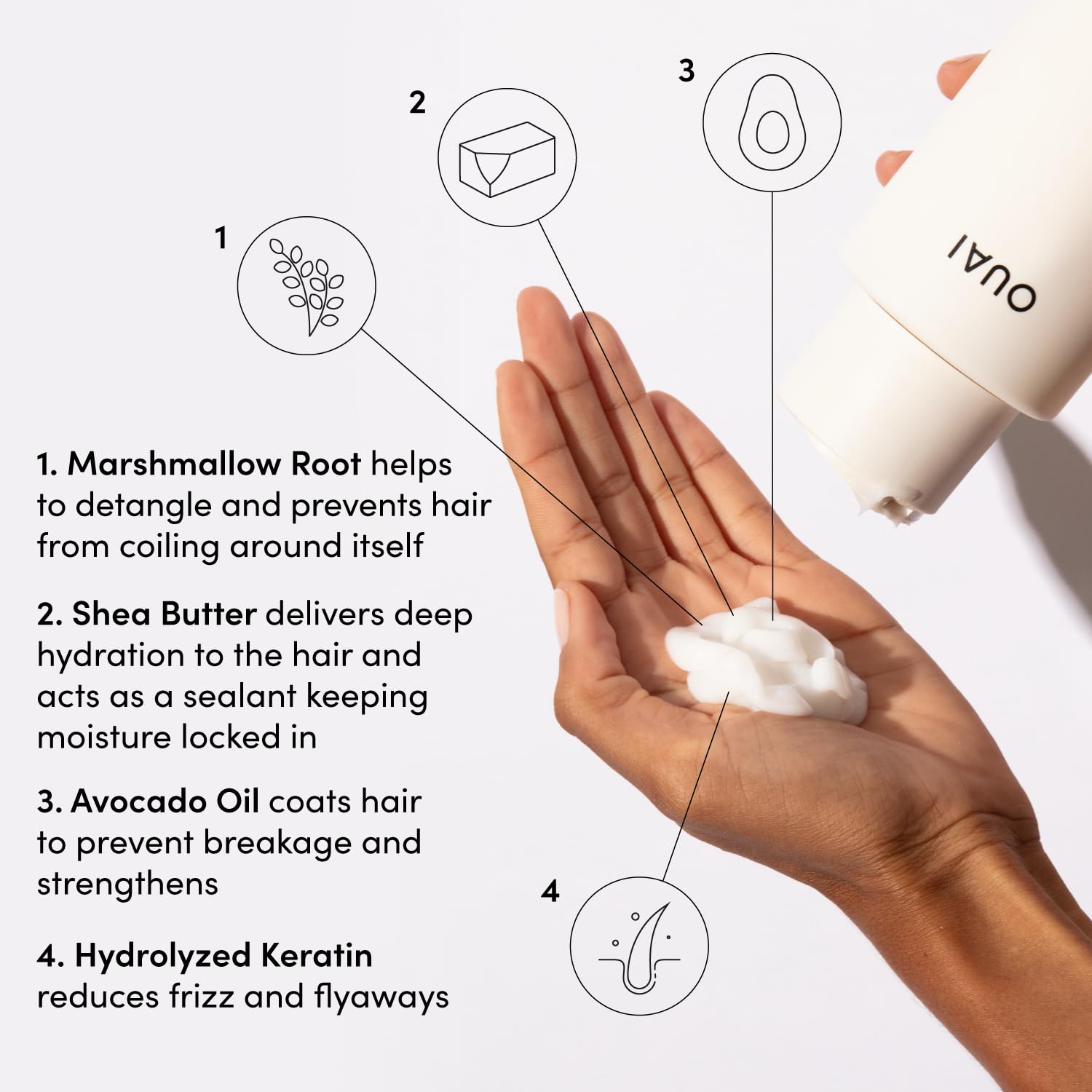 OUAI Thick Hair Shampoo and Conditioner Set - Sulfate Free Shampoo and Conditioner for Thick Hair Care - Moisturizes, Strengthens & Fights Frizz - Made with Keratin & Shea Butter (10 Fl Oz) OUAI Au supplements