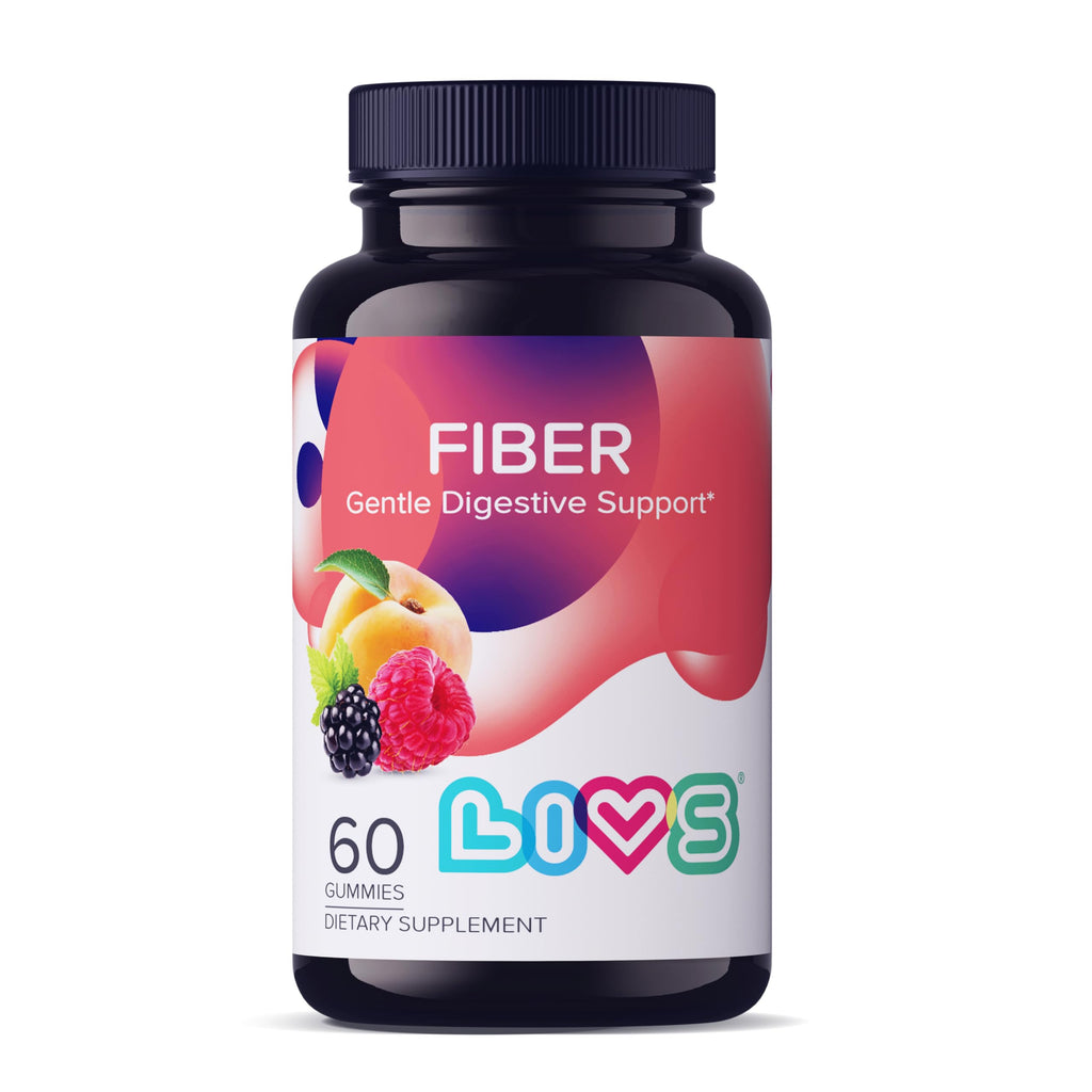 LIVS Fiber Gummies for Adults – Promote Digestive Support & Regularity | Gut Health & Smooth Digestion | Plant-Based Prebiotic | Non-GMO Fiber Supplement