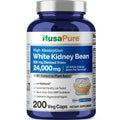 NusaPure White Kidney Beans 30:1 Extract, 800 mg Equivalent to 24,000 mg 200 Vegan Capsules - Bioperine - (Vegan, Non-GMO) NusaPure Au supplements