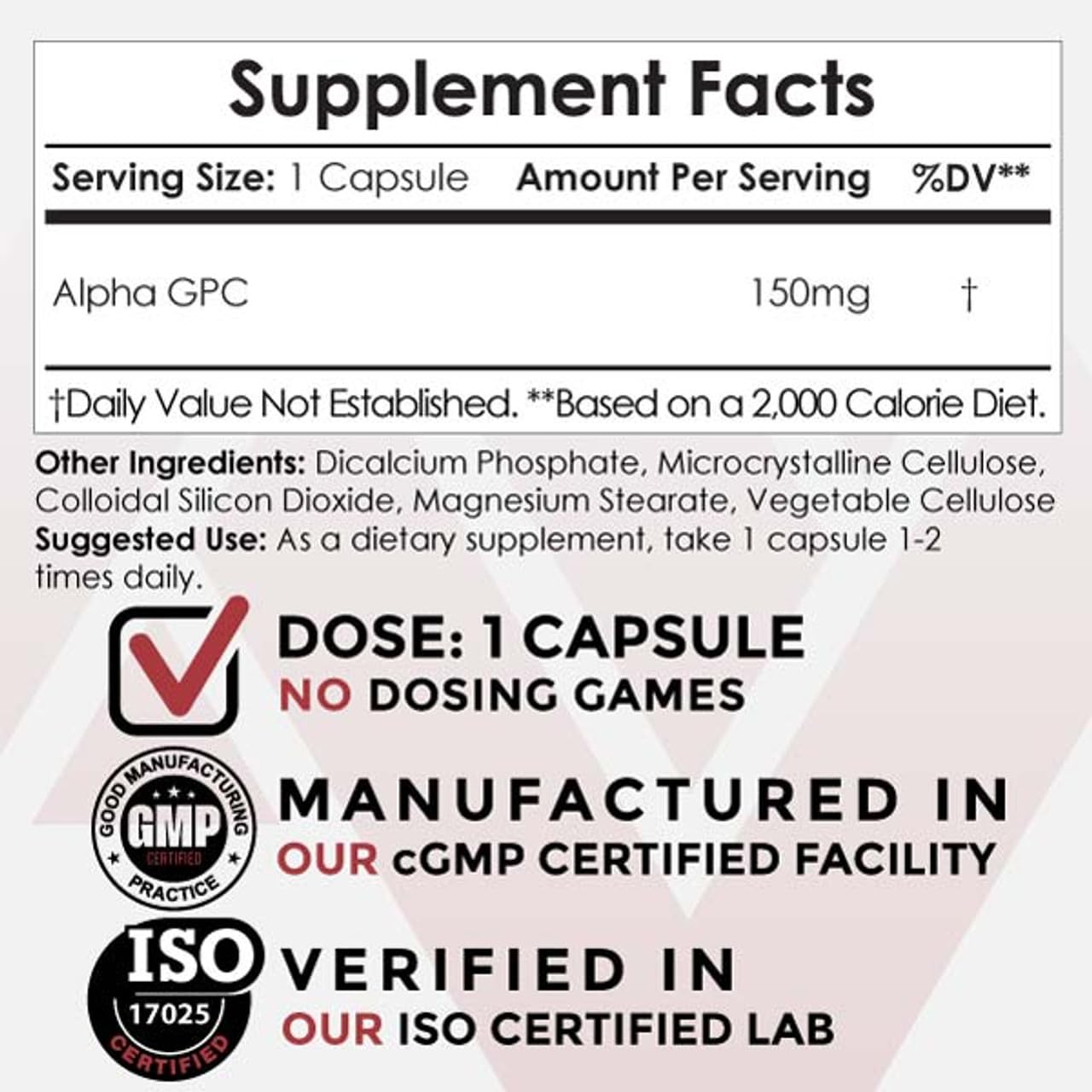 Nootropics Depot Alpha GPC Capsules | 150mg | 60 Count | Choline Supplement | Brain Health Supplement | Supports Healthy Brain Function | Enhance Cognition, Memory + Focus Nootropics Depot Au supplements