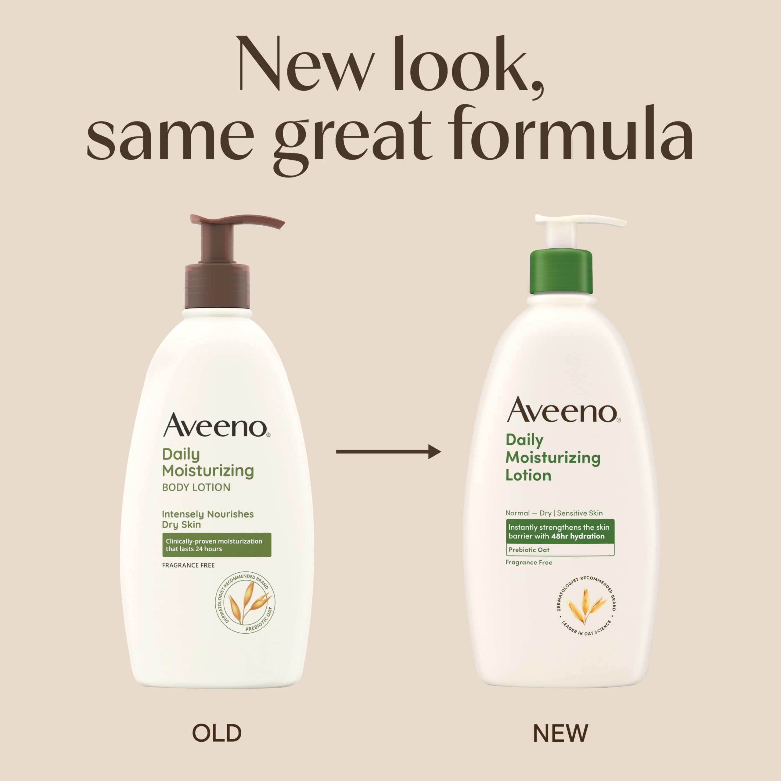 Aveeno Daily Moisturizing Body Lotion, Body Lotion for Dry Skin with Prebiotic Oat, Paraben Free, Fragrance Free