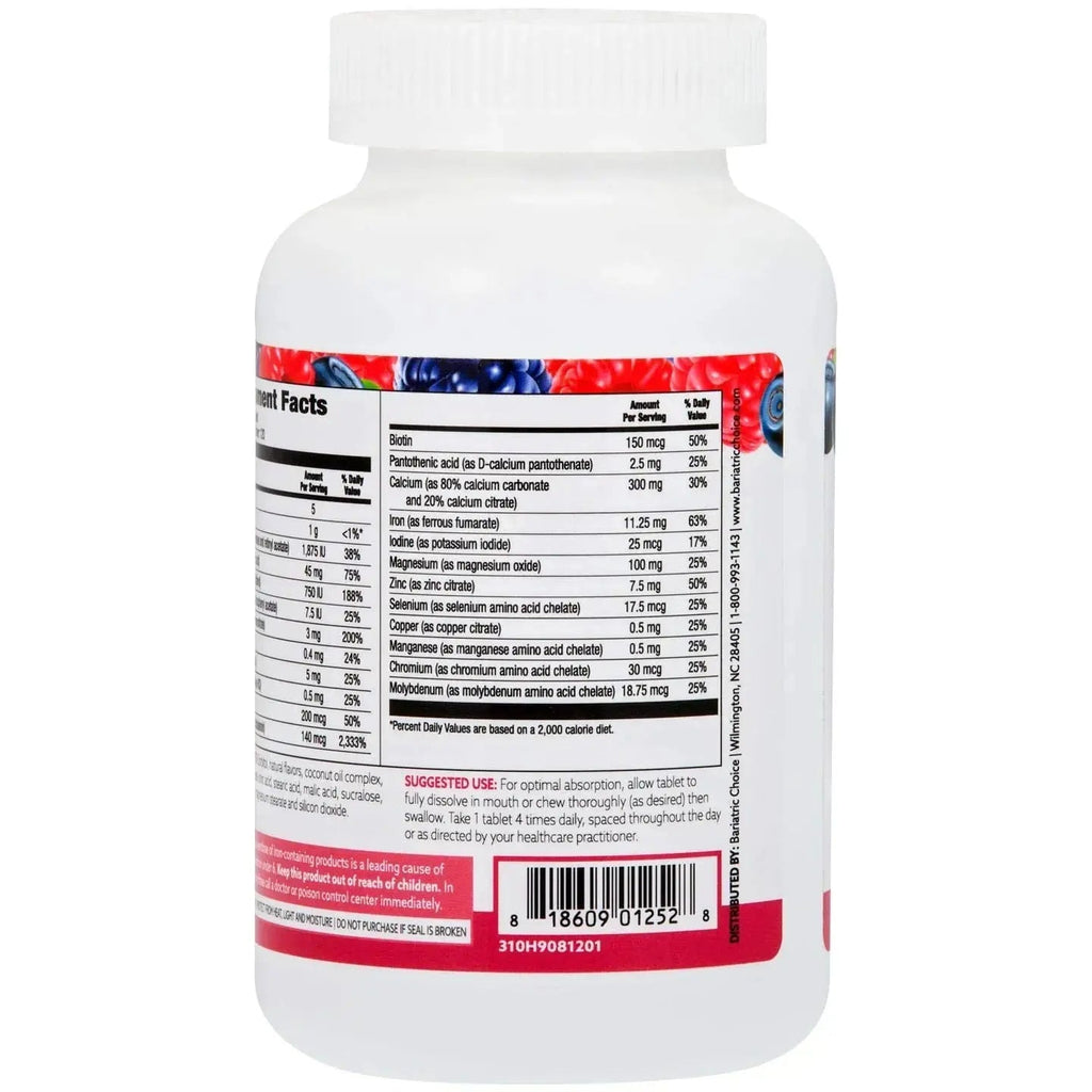 Bariatric Choice My Bariatric Chewable Multivitamin with Iron & 300mg Calcium, Berry (120ct) Bariatric Choice Au supplements