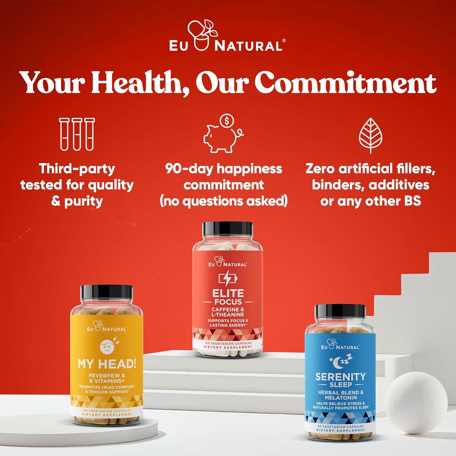 Eu Natural Elite Caffeine Pills with L-Theanine - 100mg Caffeine + 200mg L-Theanine - Jitter-Free Focused Energy & Clean Nootropic Stack - 240 Soft Capsules Eu Natural Au supplements