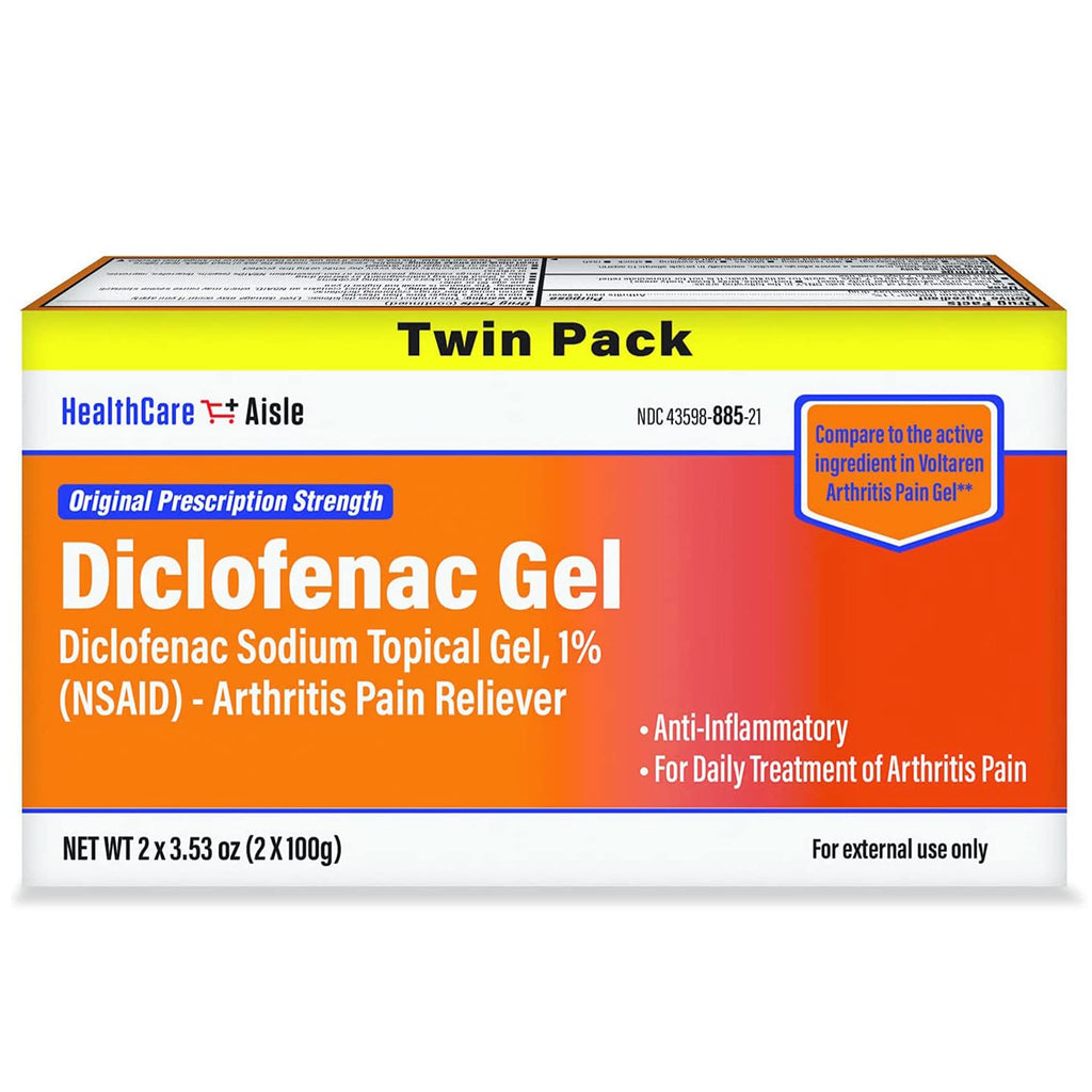 HealthCareAisle Diclofenac Gel Twin Pack Diclofenac Sodium Topical Gel (NSAID) Arthritis Pain Reliever 1% 200 grams (2 x 100g) HealthCareAisle Au supplements