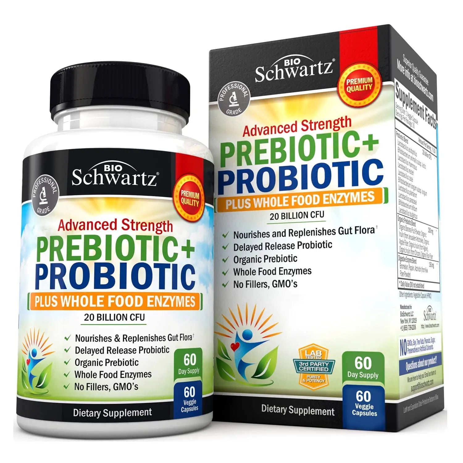 Prebiotics and Probiotic with Whole Food Enzymes for Adults Women & Men BioSchwartz Au supplements