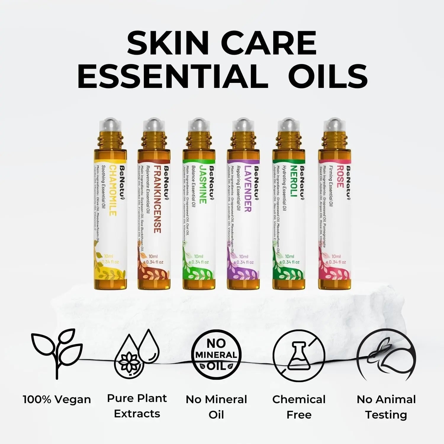 benatu 6-Pack Facial Essential Oils - Skin Care Set, 100% Pure Plant Extraction, Safe for Sensitive Skin benatu Au supplements