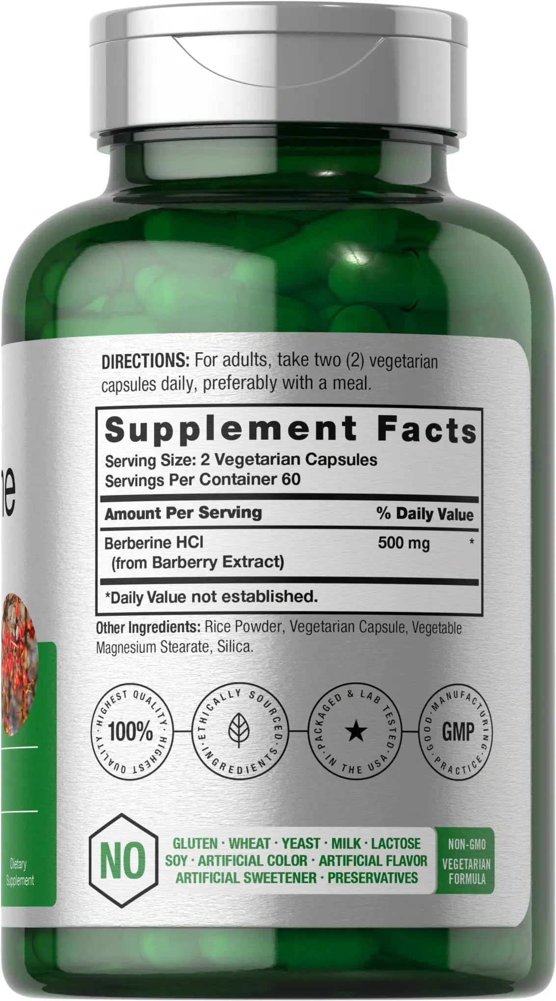Berberine Supplement | 120 Capsules | Berberine HCl from Barberry Extract | Non-GMO Horbäach Au supplements