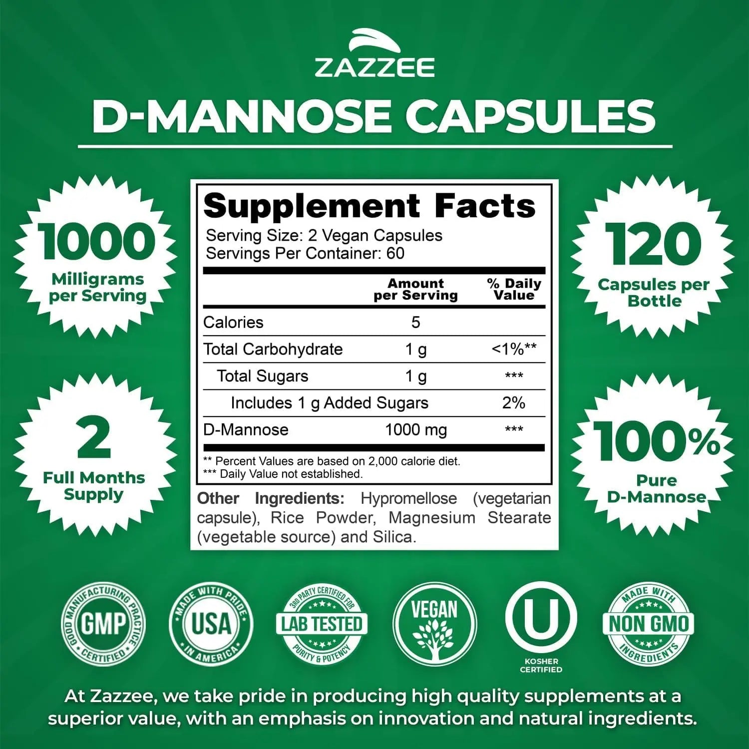 Zazzee Ultimate Urinary Tract Support Bundle | Super Concentrated Proanthocyanidin Cranberry Extract Capsules Plus D-Mannose 1000mg Capsules for UT & Bladder Cleansing (60 Servings Each) Zazzee Au supplements
