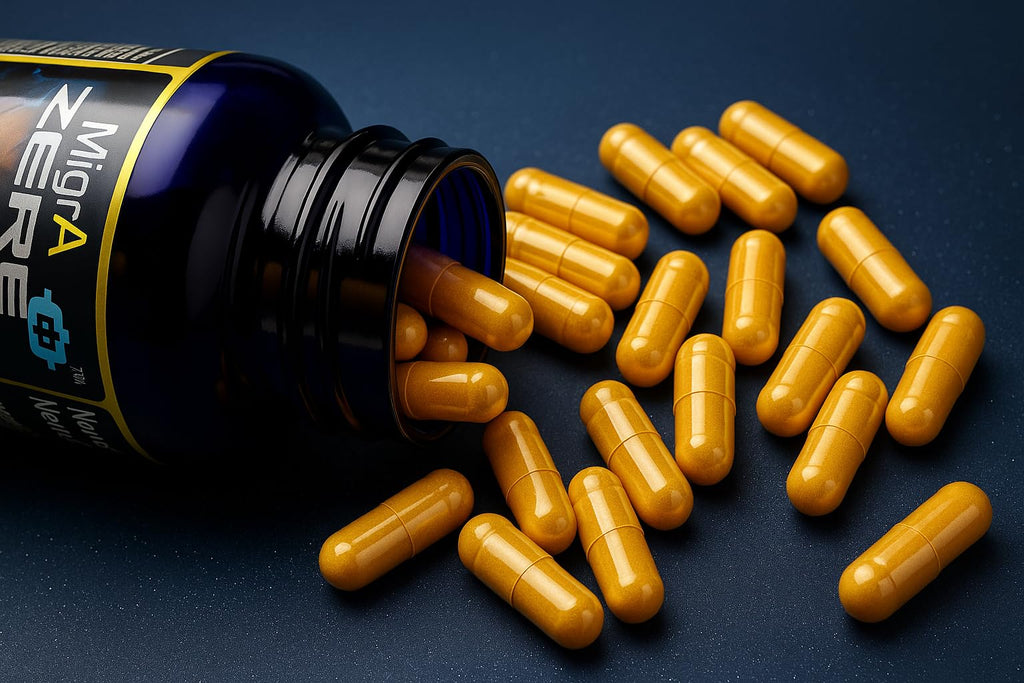 Migraine Relief, Quad-Formula with PA-Free Butterbur (150mg), CoQ10 (300mg), Magnesium Glycinate (300mg), High-Dose Riboflavin (400mg) - MigrA Zero (120 Caps) Optimal Dosing for Migraine Sufferers Iconis Bioceuticals Au supplements