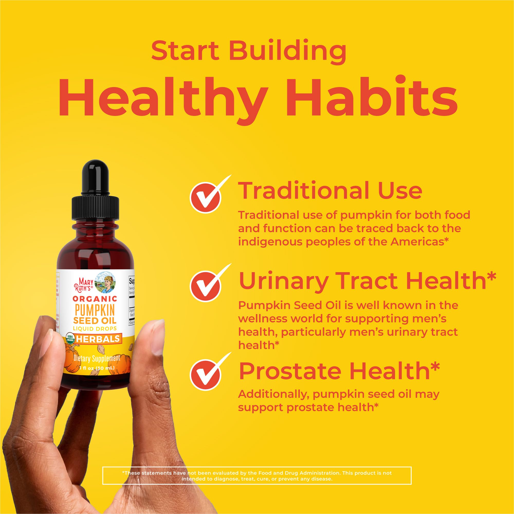 MARYRUTH'S Organics Pumpkin Seed Oil Cold Pressed | 2 Month Supply | USDA Organic Pumpkin Seed Liquid Drops for Men and Women | Urinary Health in Men