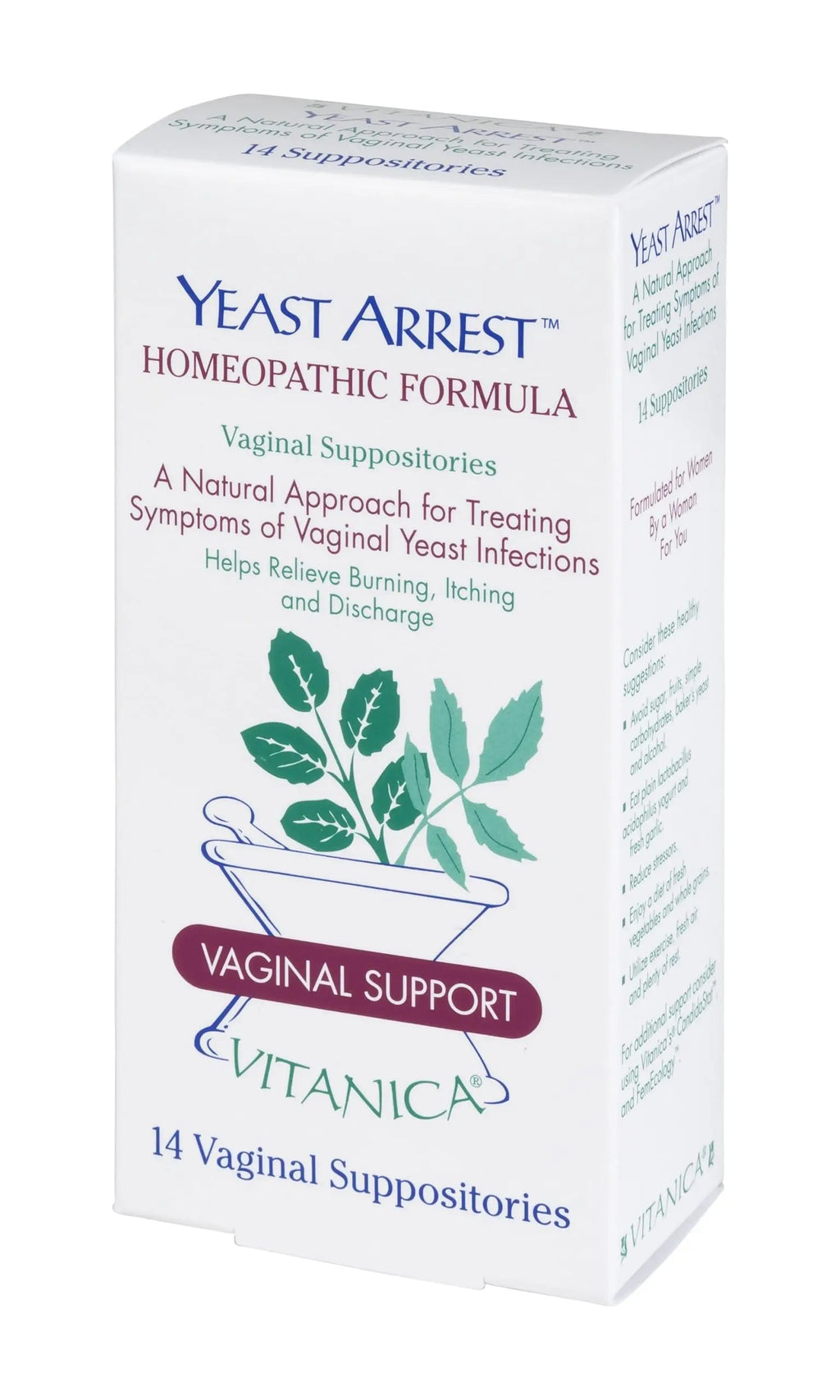 Vitanica Yeast Arrest, Homeopathic Vaginal Suppositories, for Yeast Infection Symptoms Vitanica Au supplements