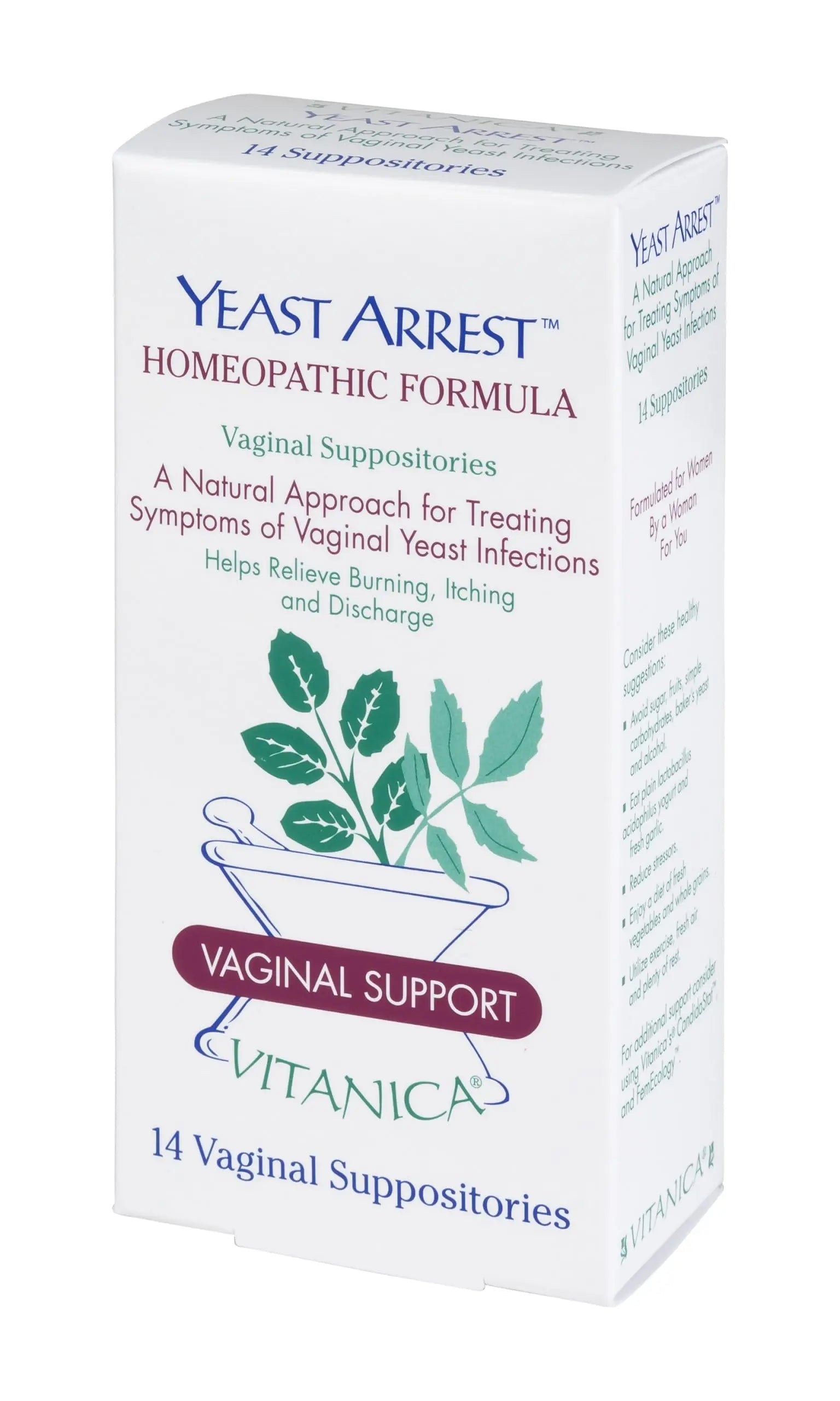 Vitanica Yeast Arrest, Homeopathic Vaginal Suppositories, for Yeast Infection Symptoms Vitanica Au supplements
