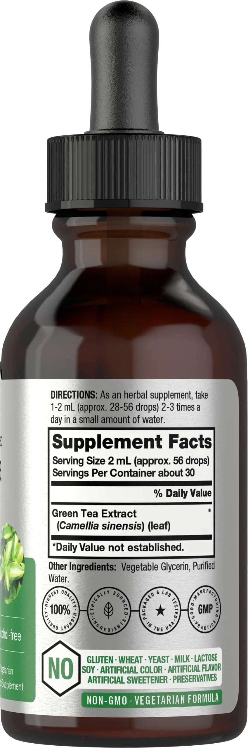 Green Tea Extract Liquid | 2 Fl Oz | Alcohol Free, Vegetarian Tincture | Super Concentrated Horbäach Au supplements