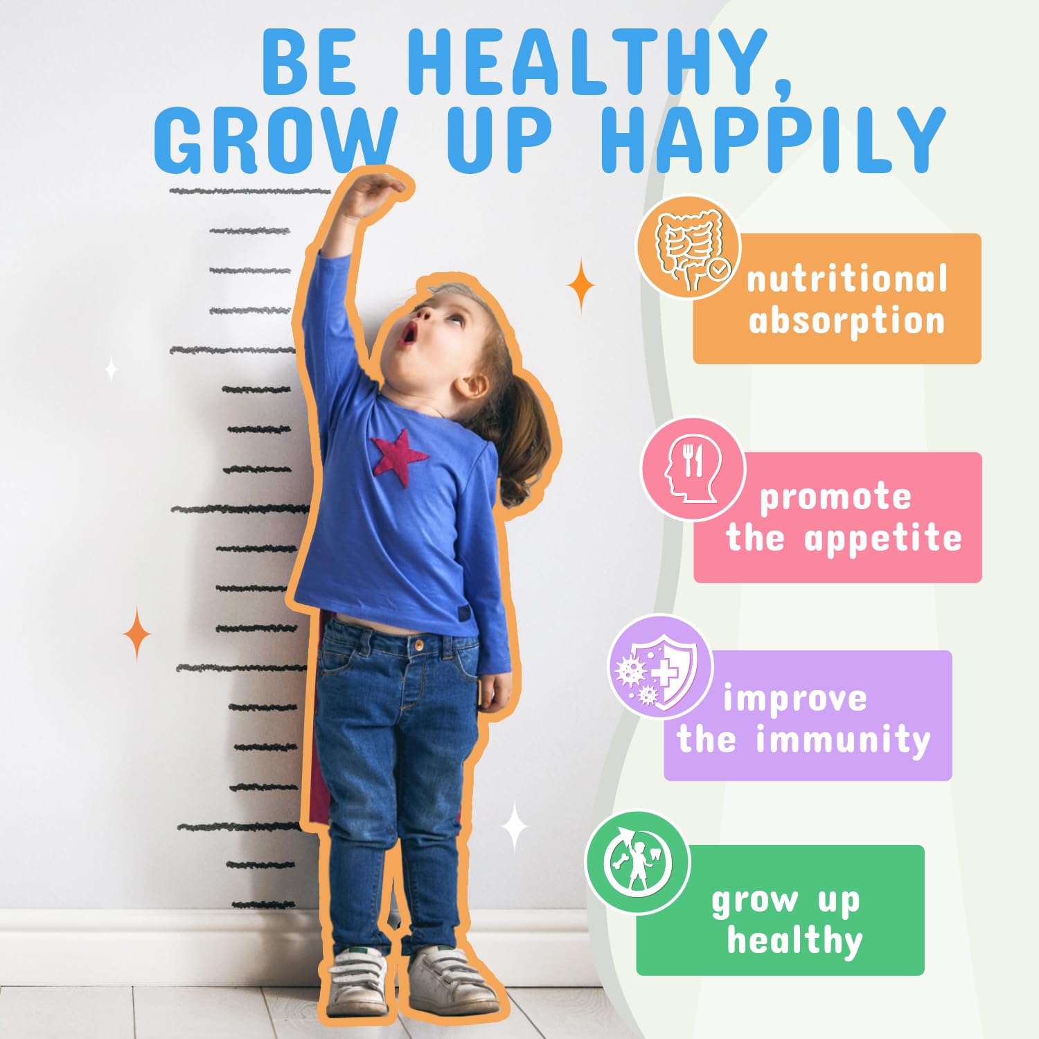 ZEBORA Kids Probiotic & Prebiotics Powder Age 3+ Support Children's Digestive & Immune System with Natural Source, Promotes Constipation Relief, Non-GMO