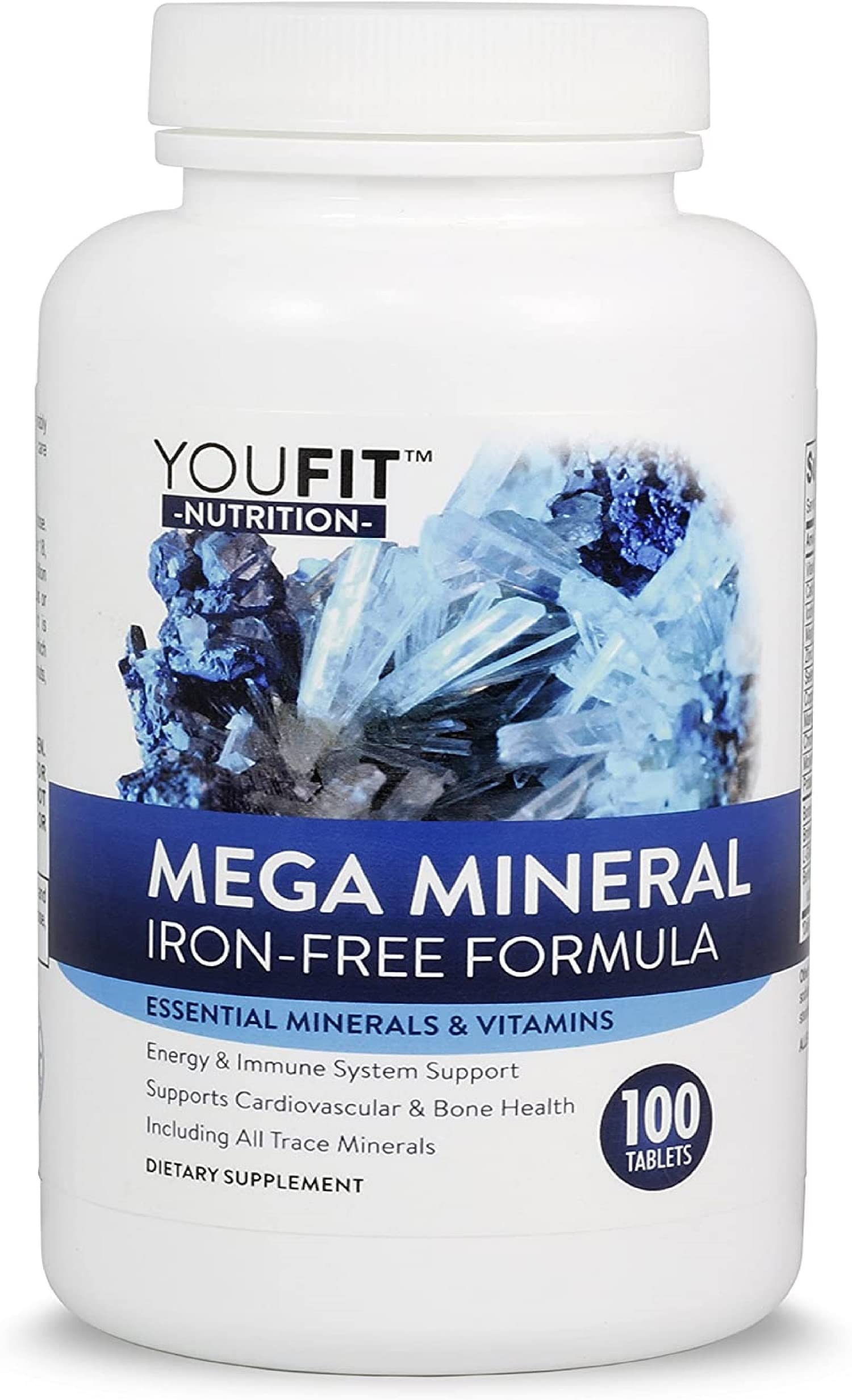 Mega Minerals Supplement by Youfit Nutrition | Trace Minerals | Premium Formula with Source of Minerals and Immune Health Support | Iron Free | All in One