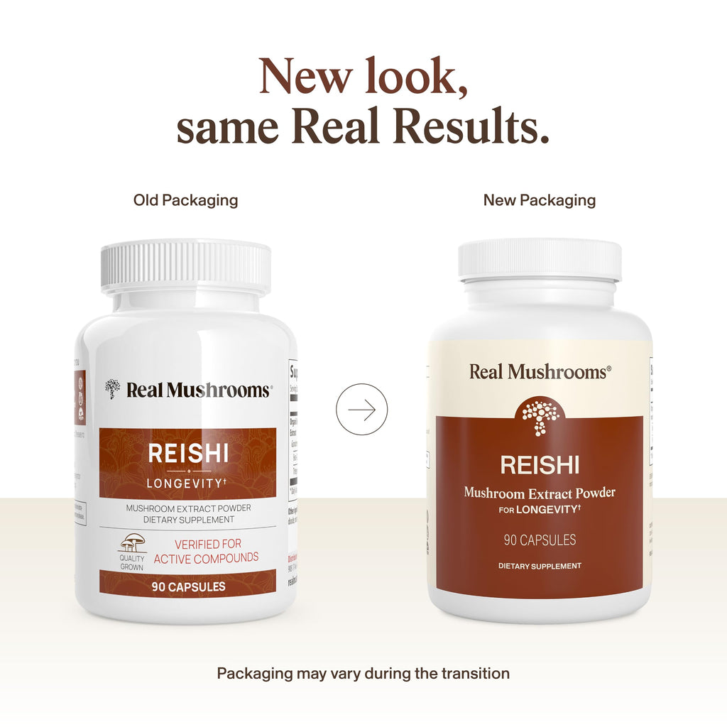 Real Mushrooms Reishi Mushroom Capsules - Handpicked Organic Mushroom Extracts
