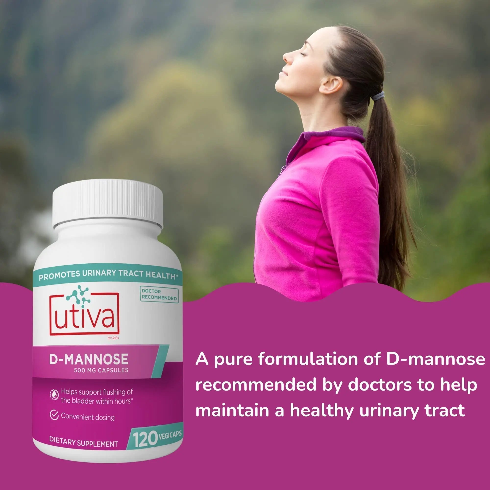 20% Bundle Utiva Cranberry PACs 30 Vegi Capsules Cranberry Supplement for Urinary Tract Health for Women and Men + Utiva D-Mannose 500mg 120 Capsules Naturally Flush The Bladder and Urinary Tract Szio+ Au supplements