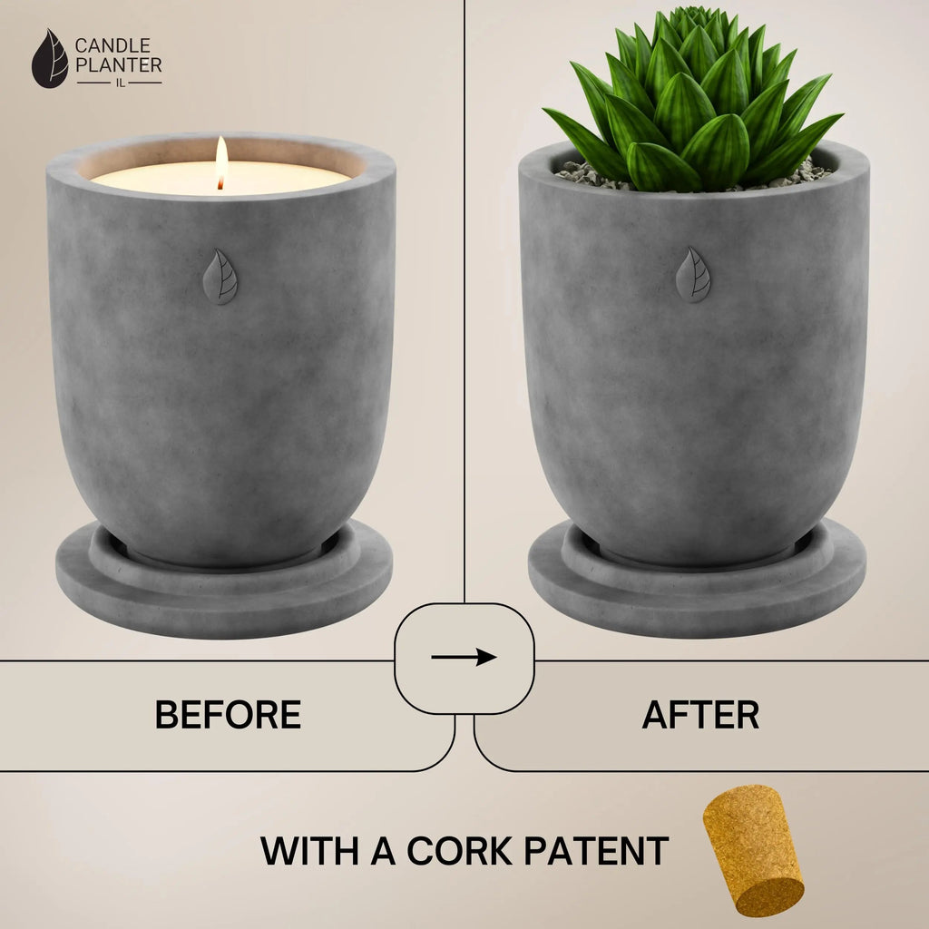 CandlePlanter Concrete Cement Candle Planter - Candles for Home Scented, Soy Candles CANDLEPLANTER Au supplements