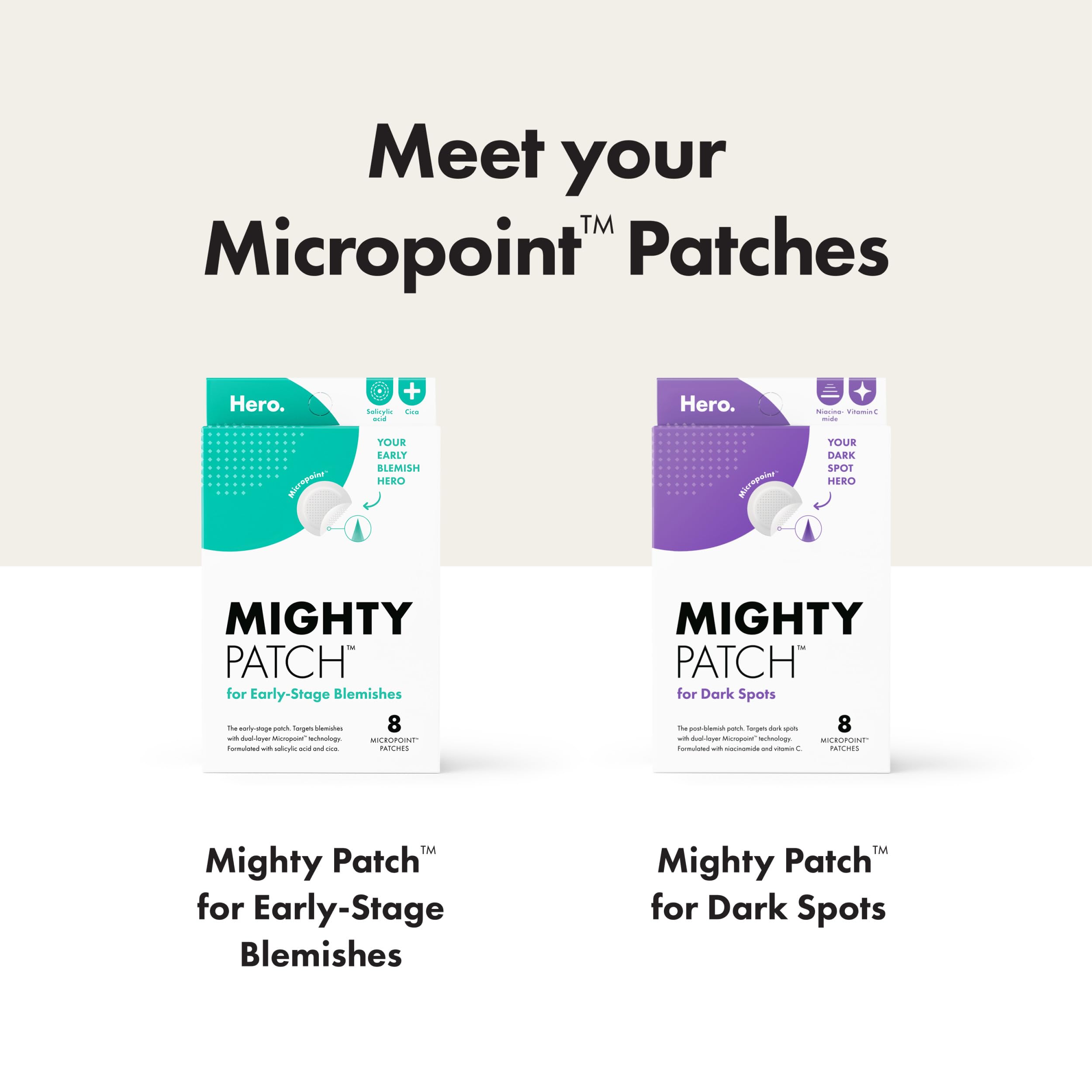 Mighty Patch Micropoint Large Hydrocolloid Pimple Patches for Face Blemishes from Hero Cosmetics, Acne Stickers for Early Stage Zits