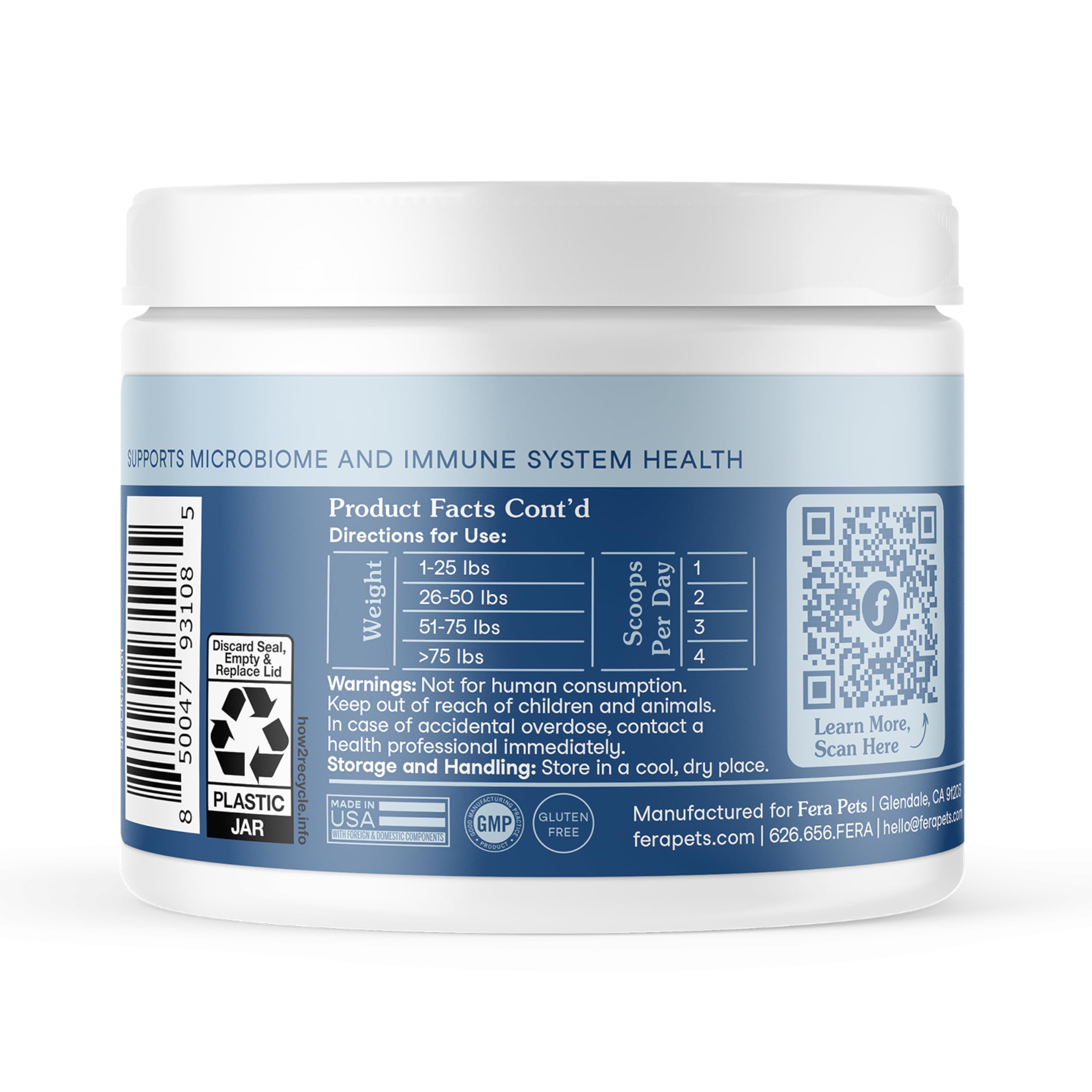 Fera Pets Postbiotics Plus Prebiotics for Dogs & Cats - with Slippery Elm - Promotes Optimal Digestive Health & Inflammatory Response - Enhances Immunity - 120 Scoops Fera Pets Au supplements