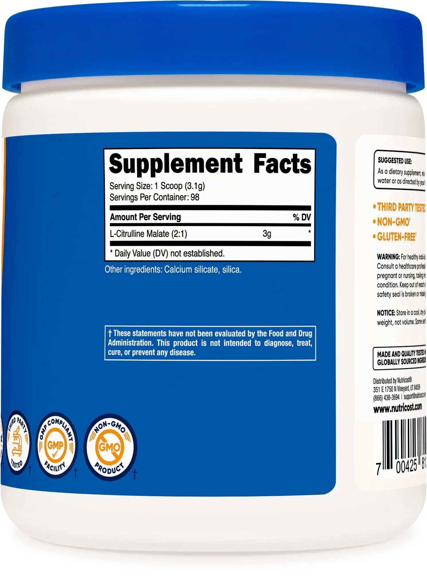Nutricost L-Citrulline Malate 300G (2 Pack) - Pure L-Citrulline Powder, 3000mg Per Serving Nutricost Au supplements