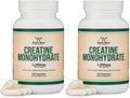 Creatine Monohydrate Capsules - 1g per Serving, 120 Count - No Fillers, Vegan Safe, Non-GMO, Gluten Free by Double Wood (Pack of 2)