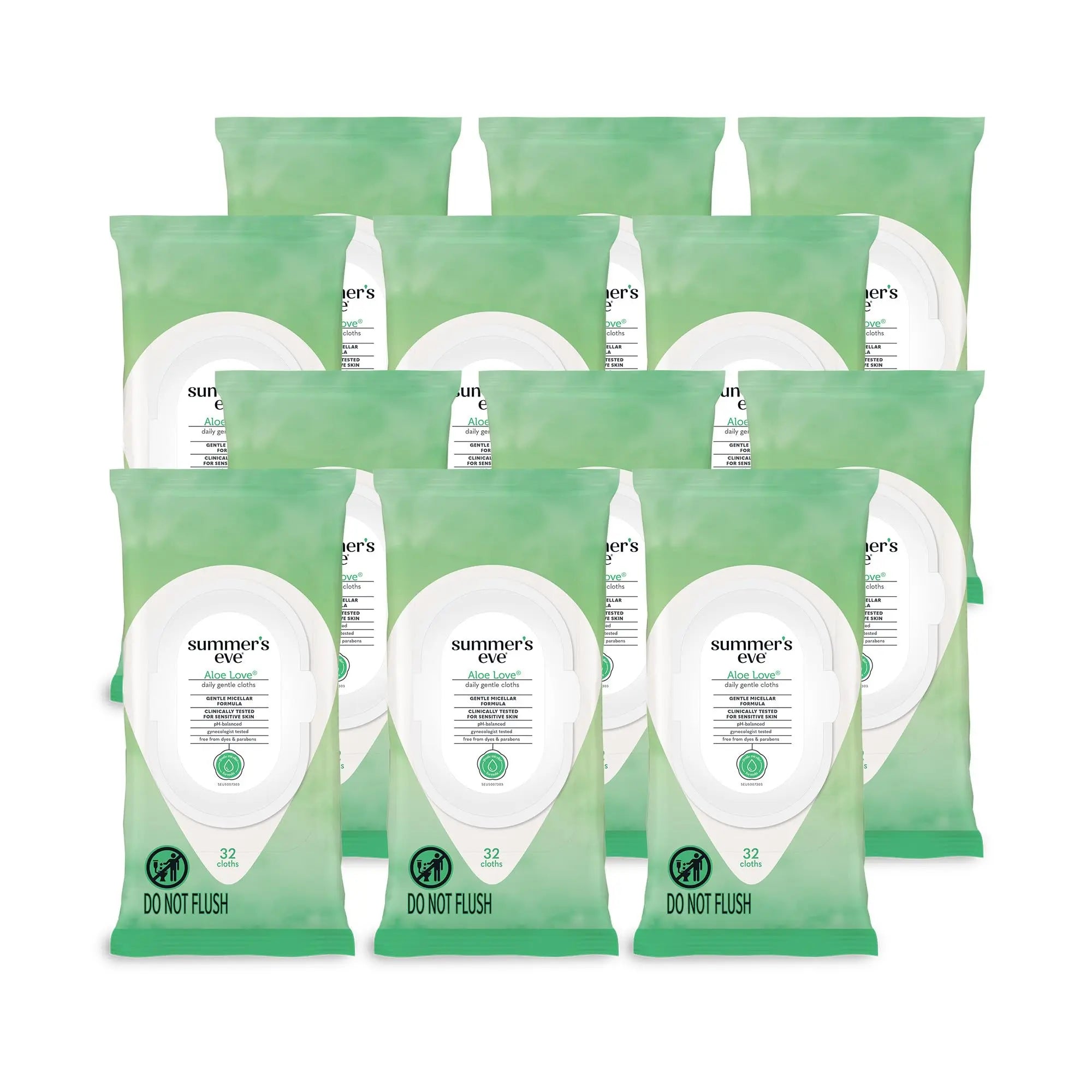 Summer's Eve Aloe Love Gentle Daily Feminine Wipes, Removes Odor, pH balanced, 32 Count, 12 Pack Summer's Eve Au supplements