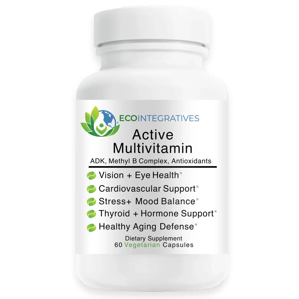 EcoIntegratives Active Multivitamin | ADK, Methyl B Complex, Antioxidants | Quatrefolic Folate, Methyl B12, P5P, Vitamin D3, K1/K2 | EcoIntegratives Au supplements